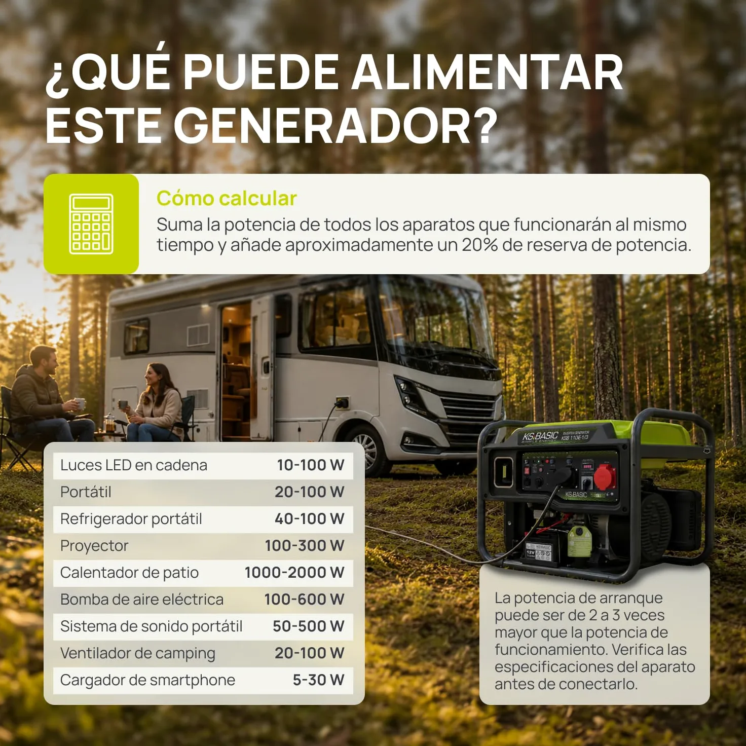 K&S BASIC 110iE-1/3 - Generador inversor, 11 kW, máx. VTS | Generador de emergencia inverter para el hogar, camping y trabajos de taller