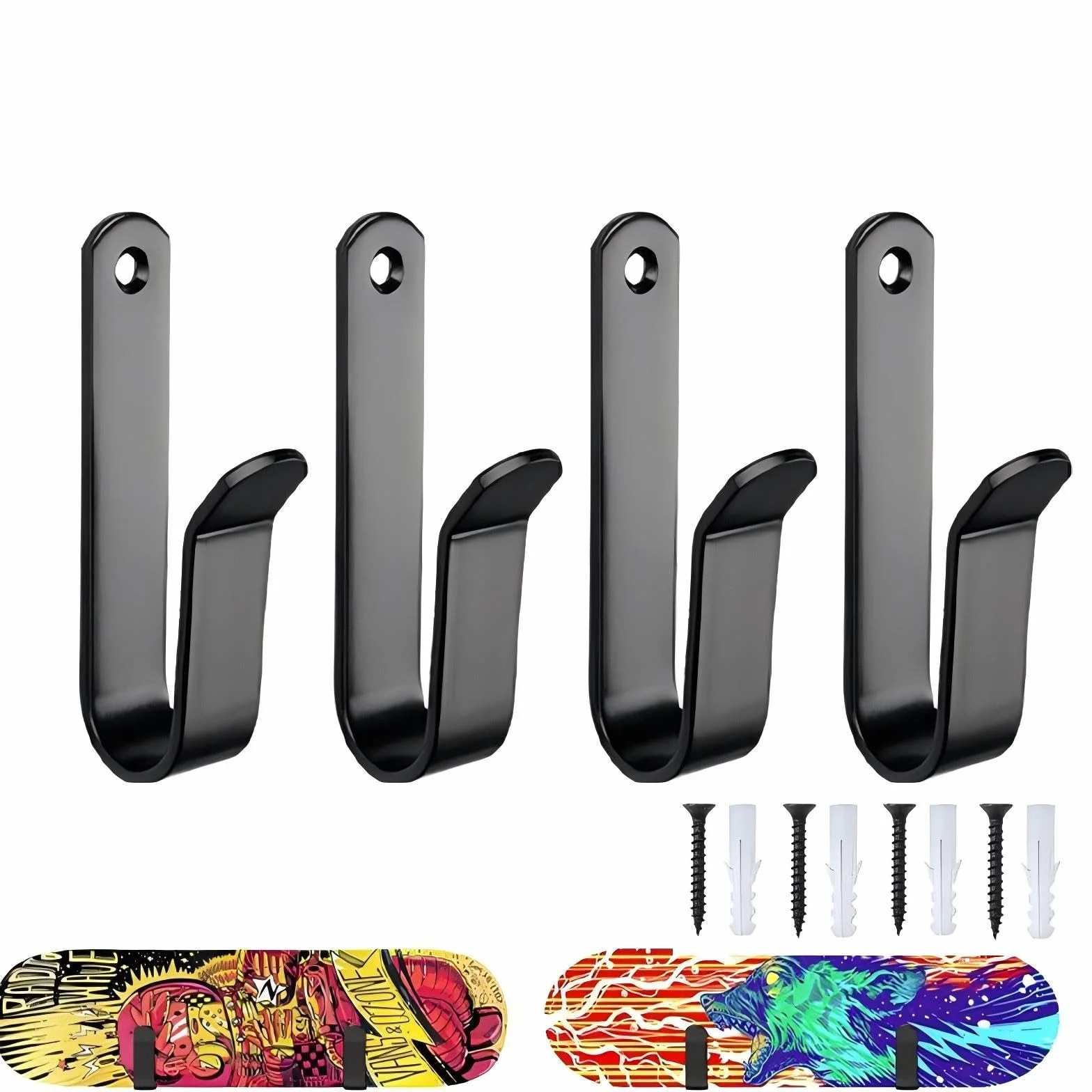 Soporte de pared para snowboard, 4 Piezas, Porta Tablas Surf, Longboard