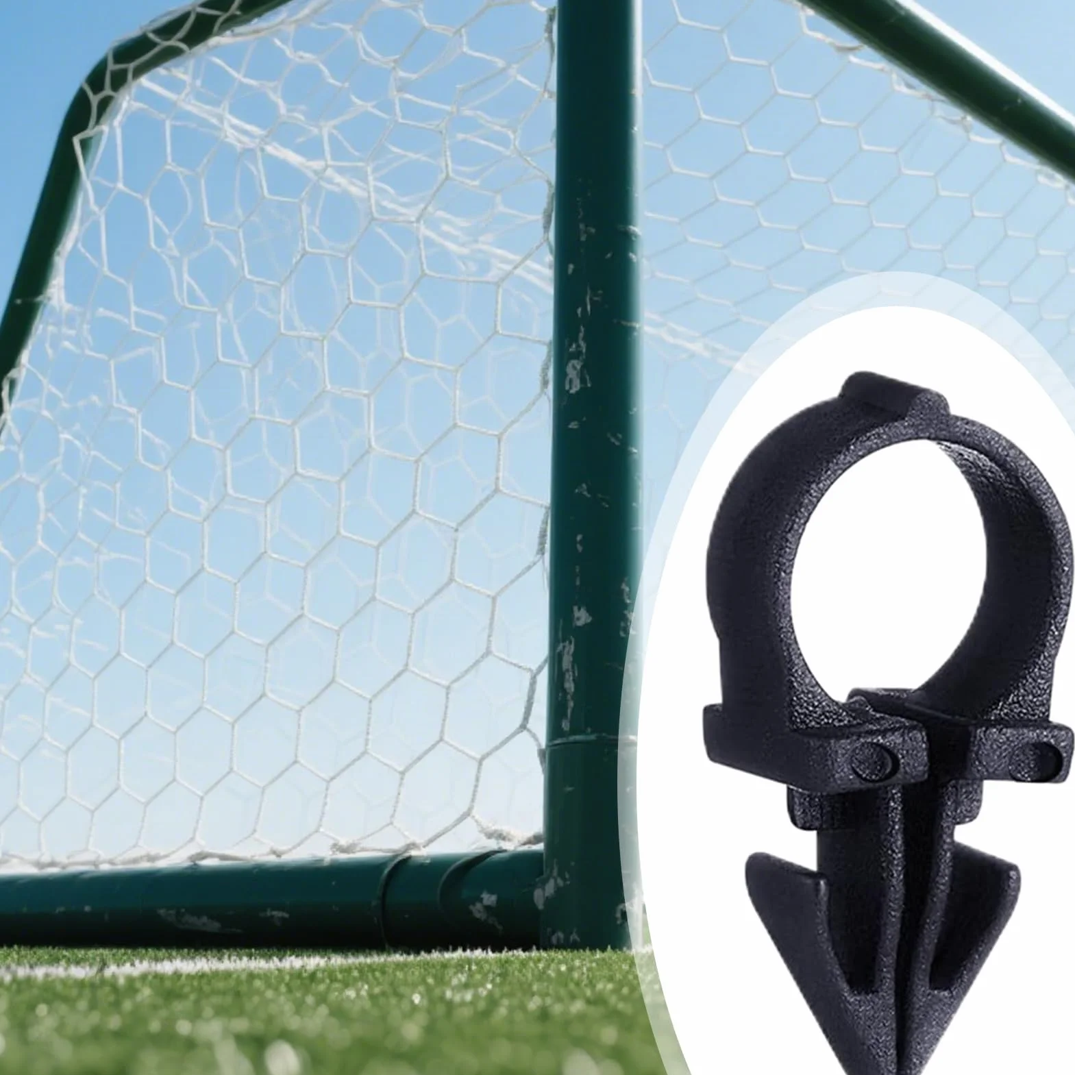 Sujetadores de red de fútbol – 100 clips de retención resistentes para reparación y entrenamiento