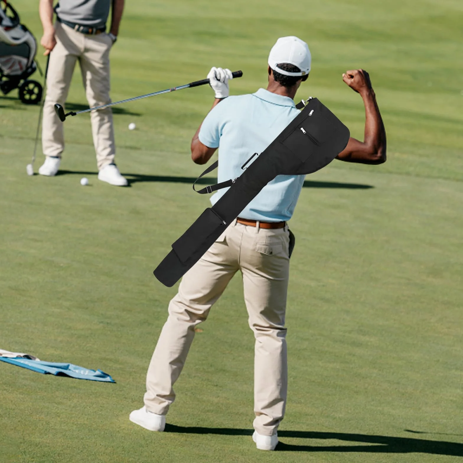 Bolsa de Viaje Pequeña y Ligera para Palos de Golf - Portátil, Plegable - Capacidad 8-10 Palos