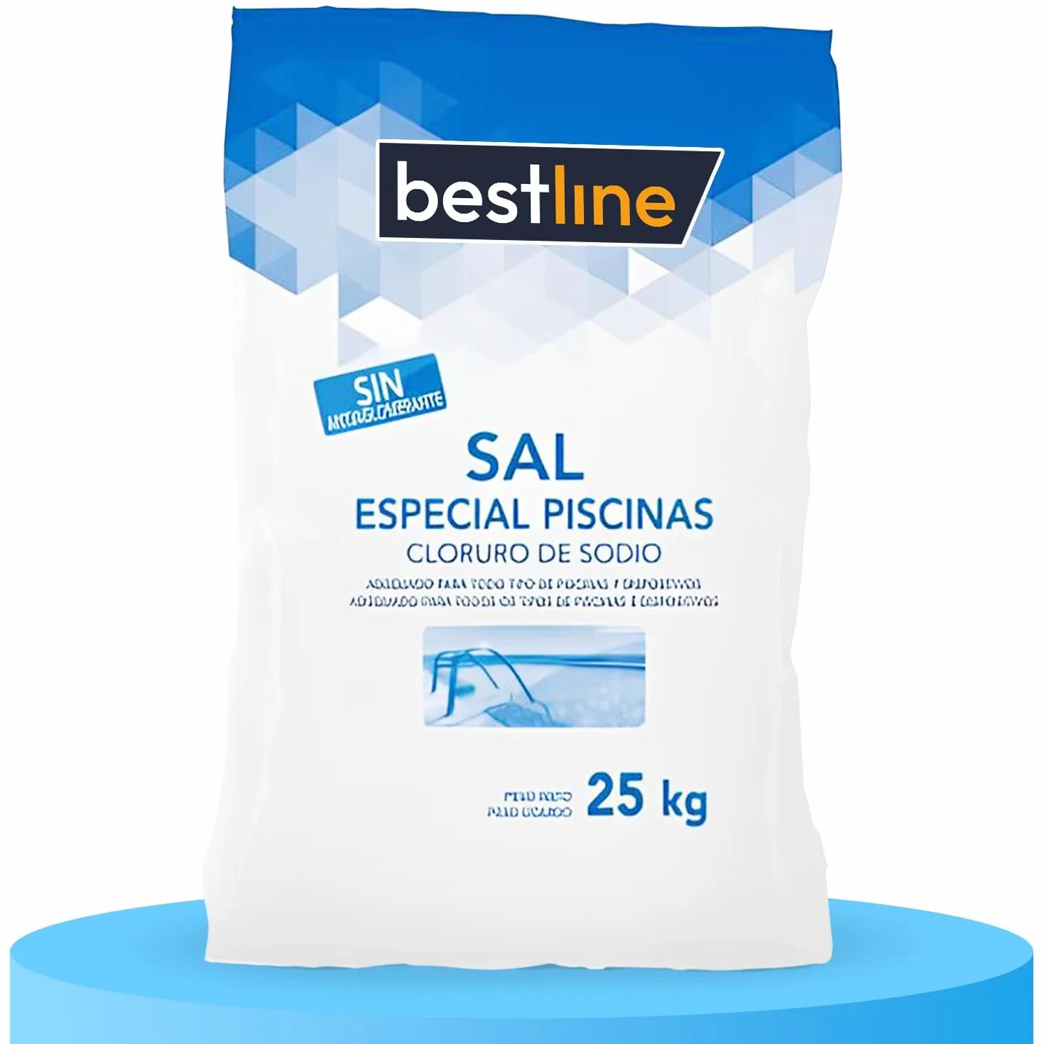 1 Saco Sal Piscinas, Sal Marina Húmeda Ideal para Mantener el Agua Clara y Limpia, 25Kg
