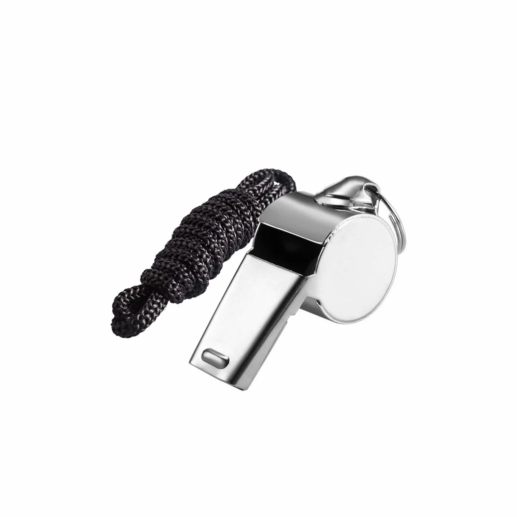 Silbato de Acero Inoxidable con Cordón, Sonido Fuerte para Árbitros Entrenadores Salvavidas