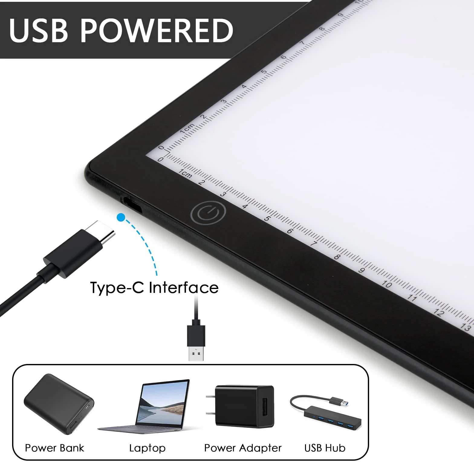 DGODRT Retroiluminación Almohadilla Luz Visor Deslizante Escáner Caja Luz Ultrafina 3 Brillo Ajustable