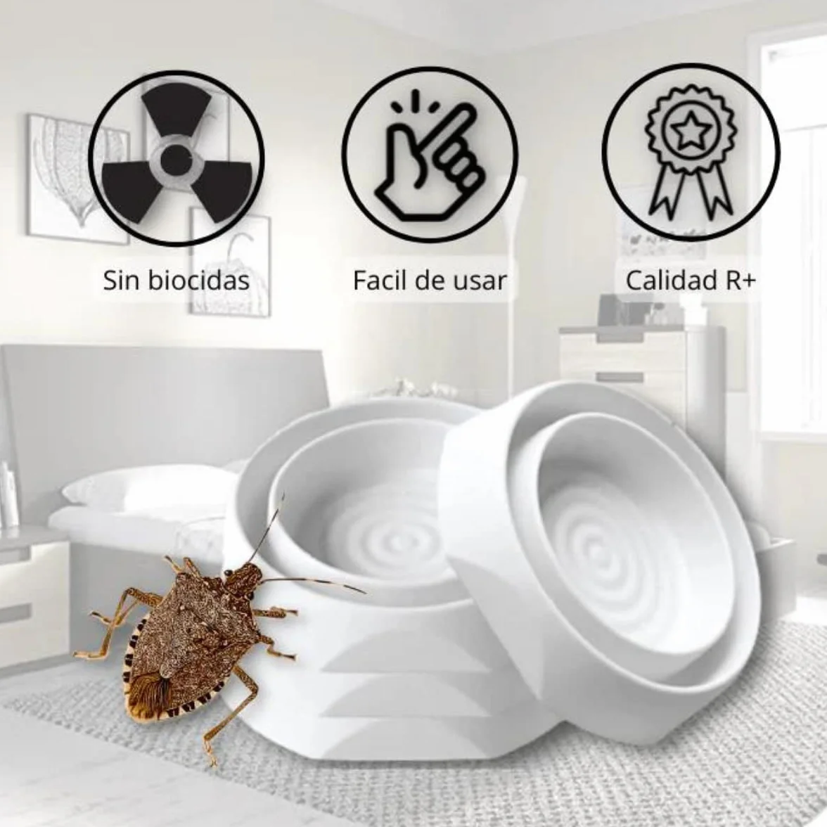 Remi Hogar Trampas para capturar Chinches de la Cama y Muebles | Pack de 4 Trampas | Eficaz para Eliminar y Evitar Las Chinches sin químicos | Detección y protección para Camas y Muebles
