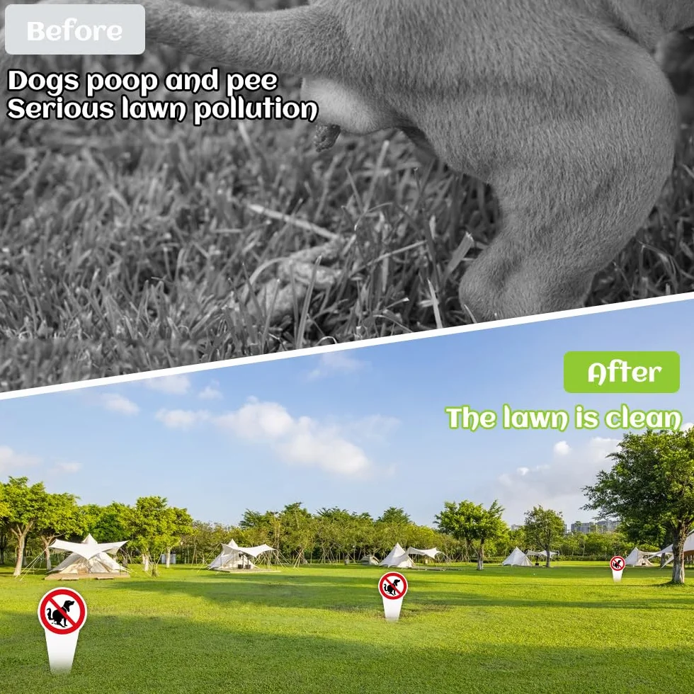 4 Piezas Cartel Prohibido Caca Perros, 30 x 15 cm Prohibido Caca Perro, Prohibido Cagadas de Perro Señal para Jardín Parque, Protección UV Resistente a La Intemperie, PVC