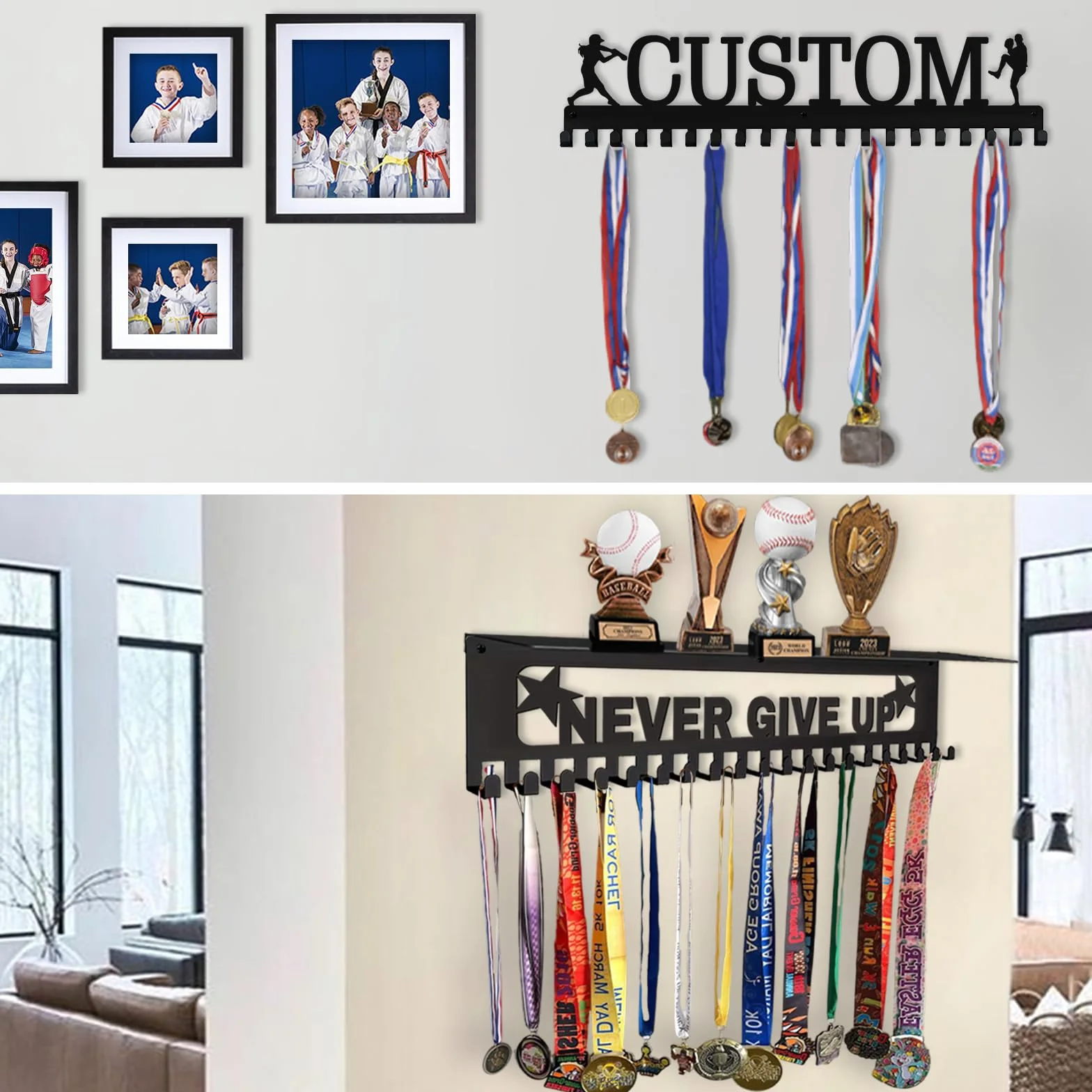 Personalizowany Medallero z Imieniem i Logo na Medal dla Dzieci Sportowców