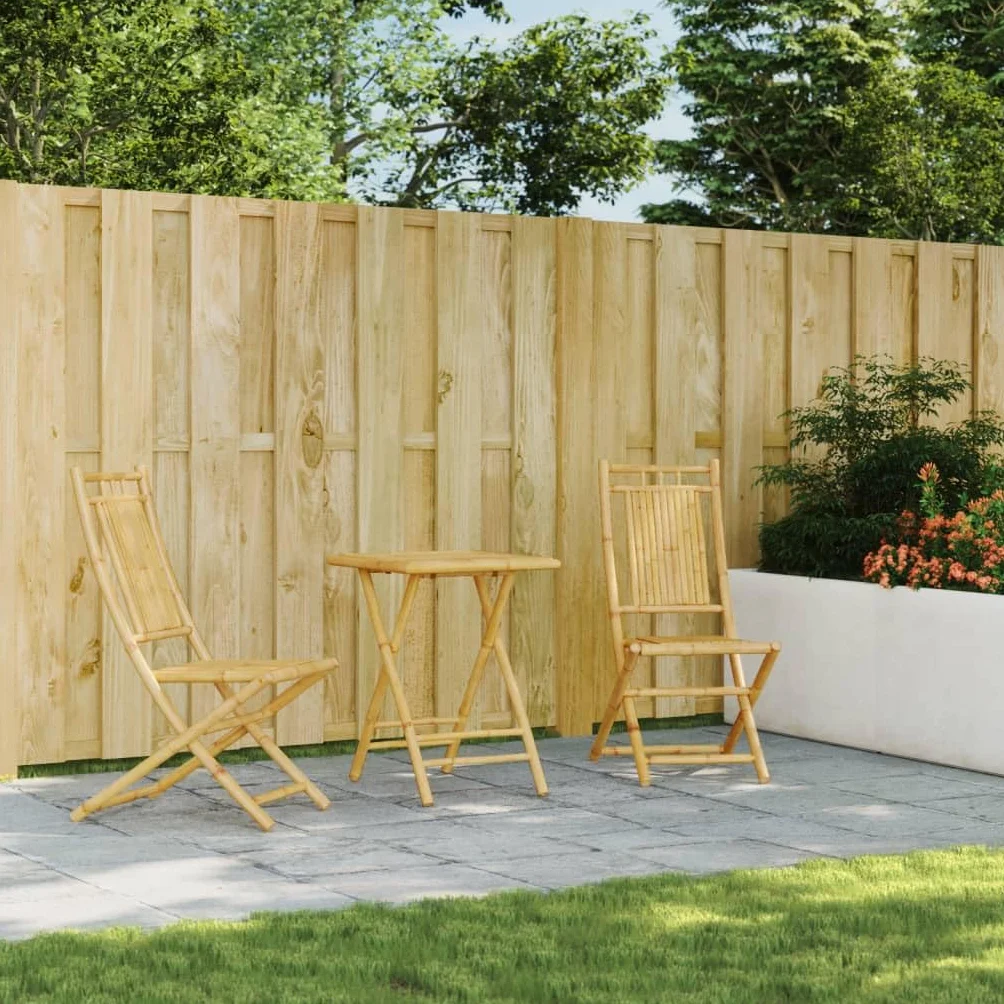 ZEYUAN Juego de Mesa y sillas de jardín 3 Piezas bambú, Conjunto Mesa Y Sillas Jardin, Mesa Y Sillas Terraza, Muebles Jardin Exterior, Conjuntos De Muebles De Jardín - 3278525