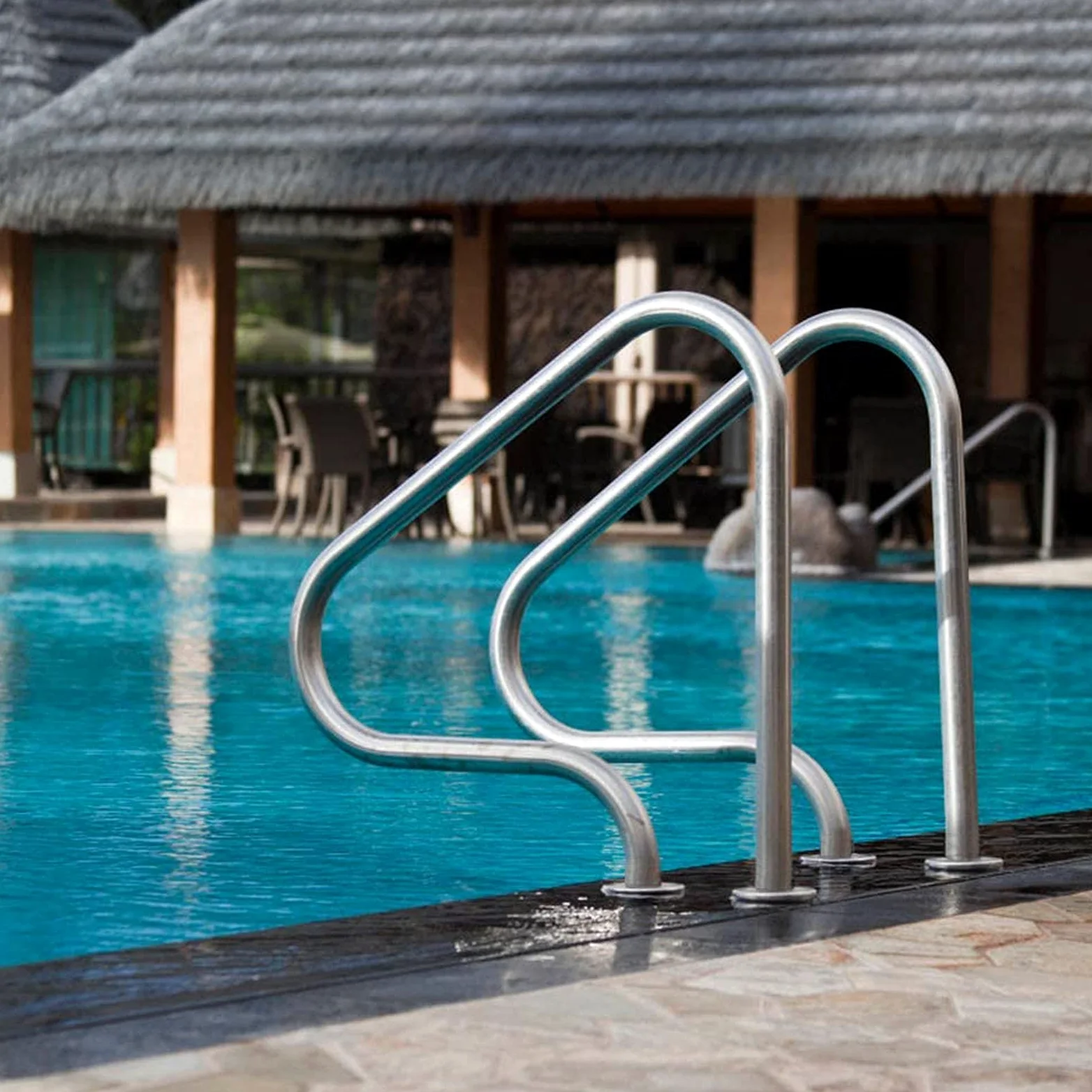 PINFU Barandilla para Piscina Barandilla de fácil Montaje con Placa Base, barandilla de Acero Inoxidable 304 para Escalera de Piscina Barandilla para Piscina | Acero Inoxidable 304, Resistente a la corrosión, Placa base estable, Para escaleras de piscina,
