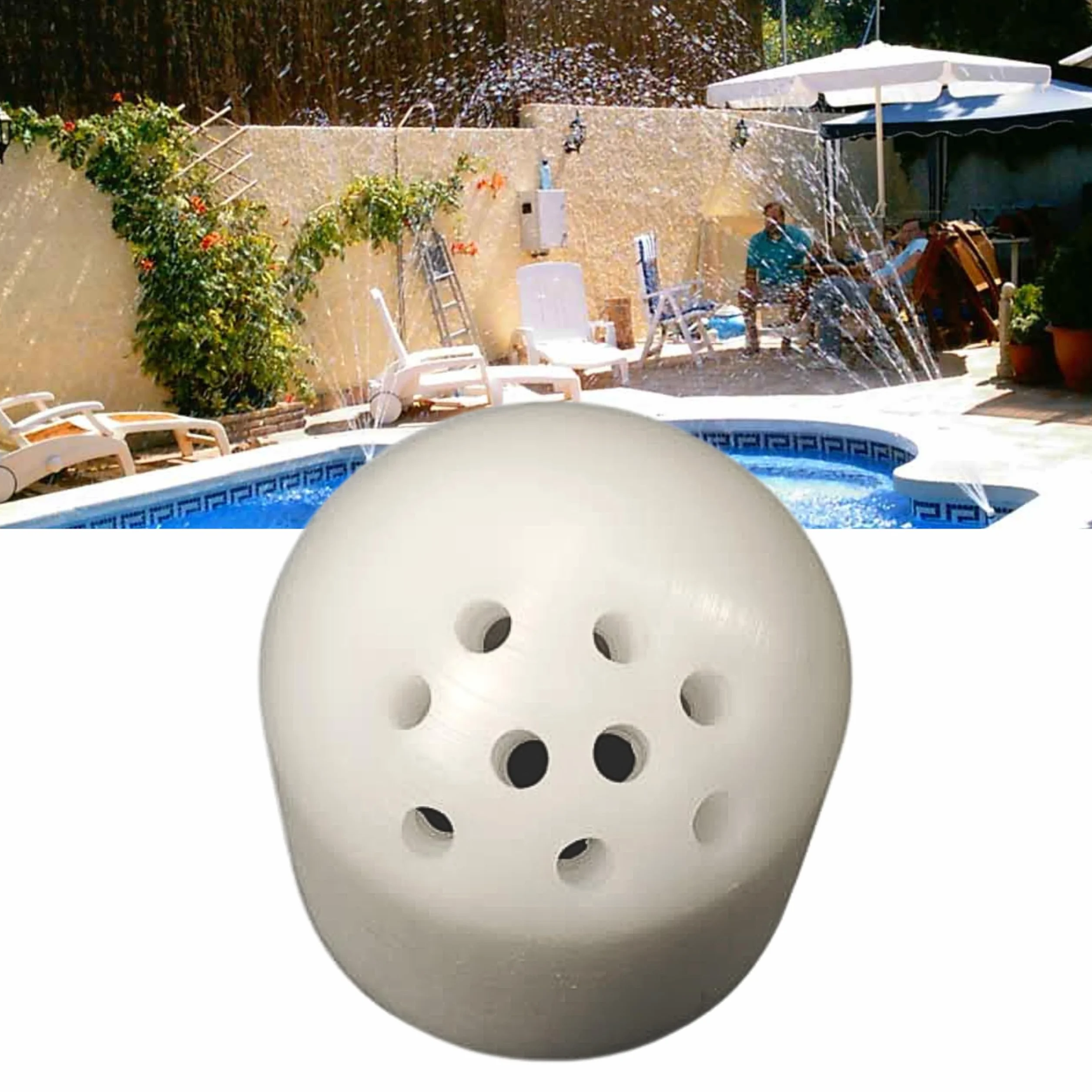 Boquilla para Fuentes de Jardín de Chorros Cristalinos Laterales Arco Iris 3/4" Bspt Hembra Toberas Caños Tobera Ornamental (BF-023-B)