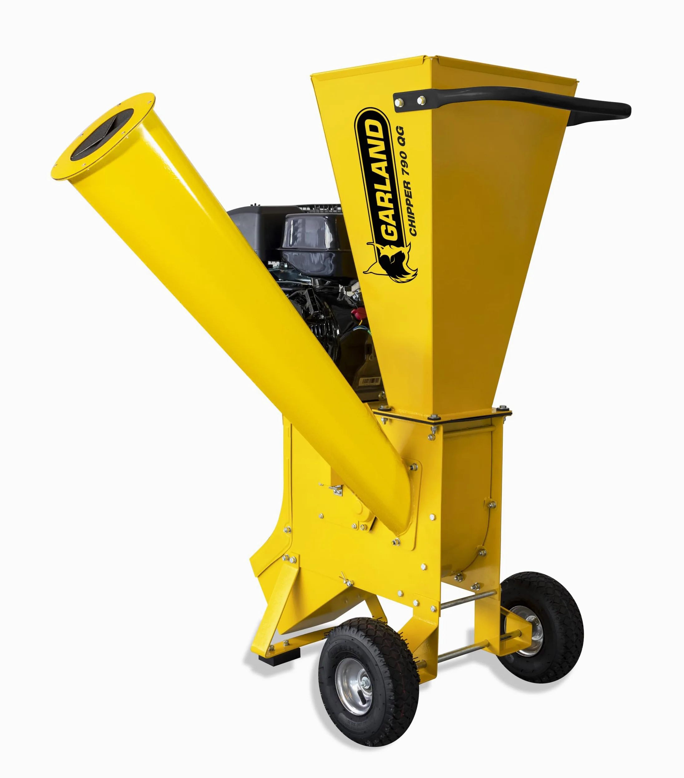 GARLAND CHIPPER 790QG-V23 - Biotrituradora gasolina 212 cc, 5,8 CV, doble tolva, cuchillas y martillos, ramas hasta 7,6 cm, trituradora de ramas gasolina, ruedas y asa de transporte