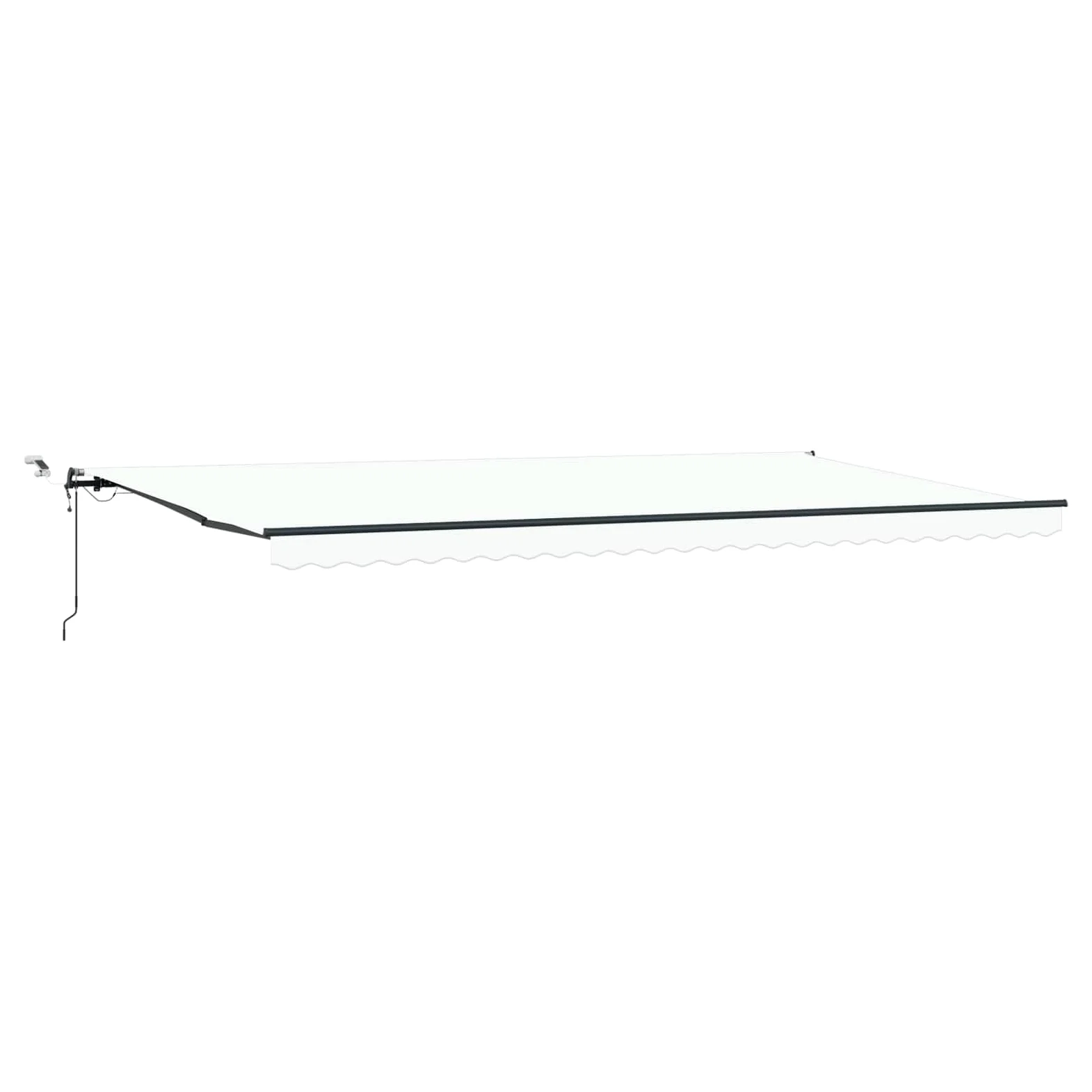 Toldo de brazo articulado 600 x 300 cm, blanco, toldo eléctrico con mando a distancia y sensor de luz de viento, protección solar retráctil de poliéster para terraza, balcón y jardín