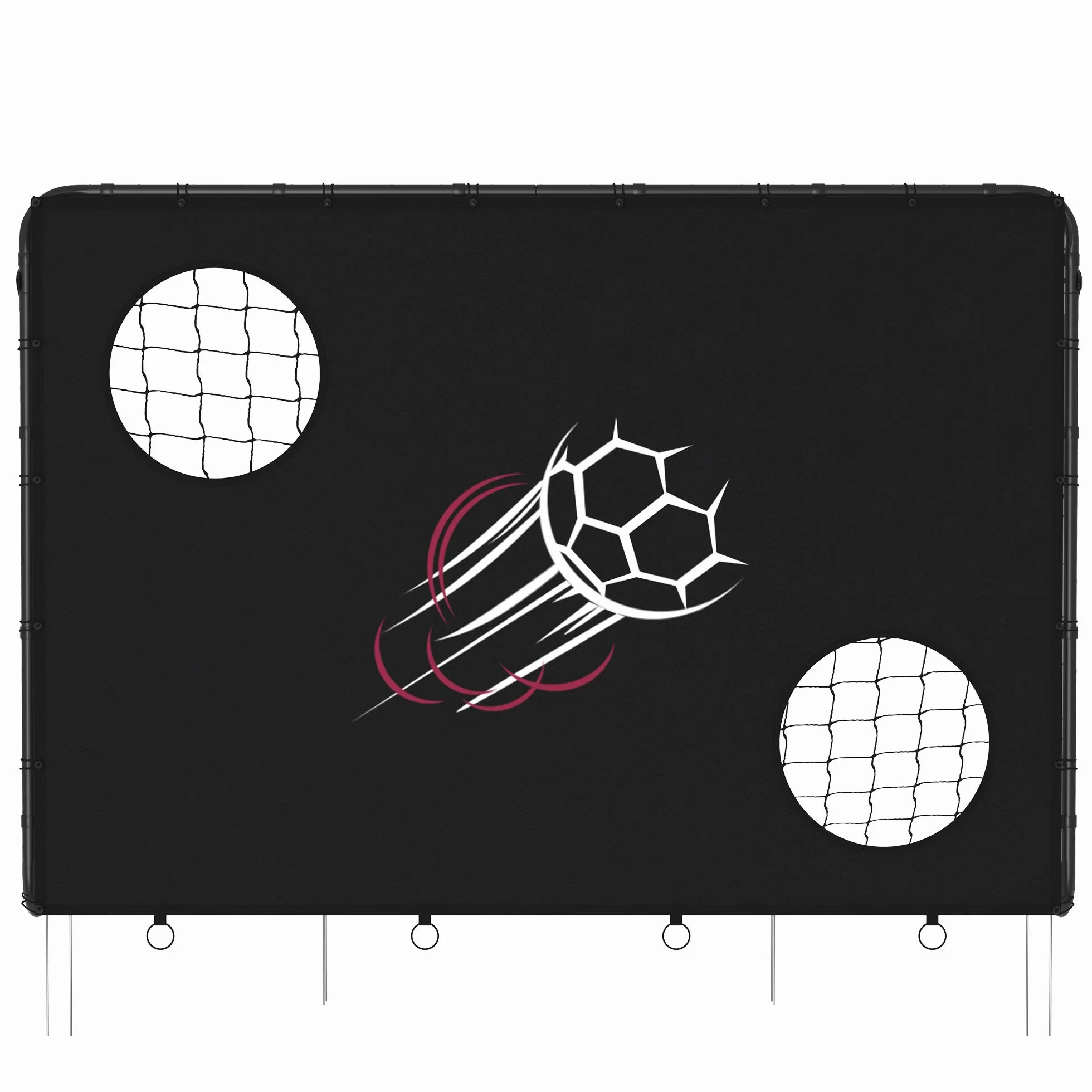SONGMICS Portería de fútbol para niños, Red de PE, Tubos de Hierro, Negro SZQ215B02
