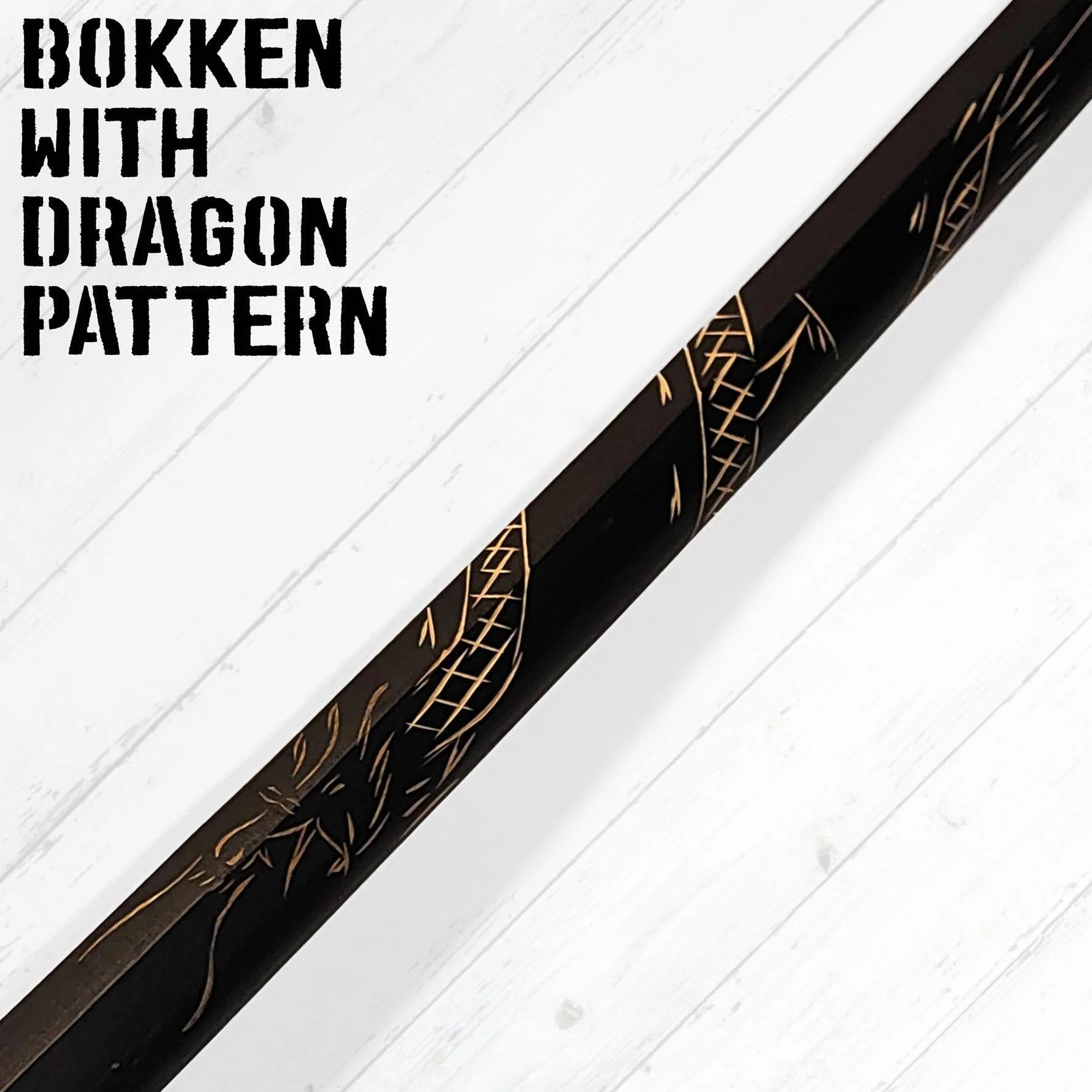 Bokken de Madera con Diseño de Dragón 98 cm – Espada Japonesa de Entrenamiento para Artes Marciales