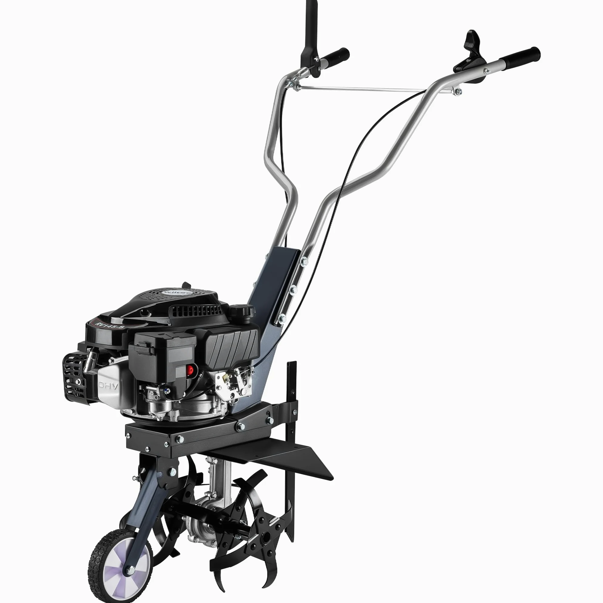 Wiltec Motocultor a Gasolina 36 cm de Ancho de Trabajo Motor 144 CC motoazada 4 Cuchillas cultivador con transmisión Euro 5 Robusto motocultivador cultivador