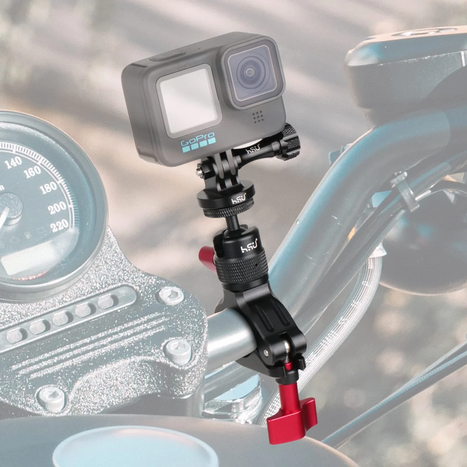 Soporte de Bicicleta para GoPro Cámara, 360° Rotación Montaje de Motocicleta para Cámaras de Acción