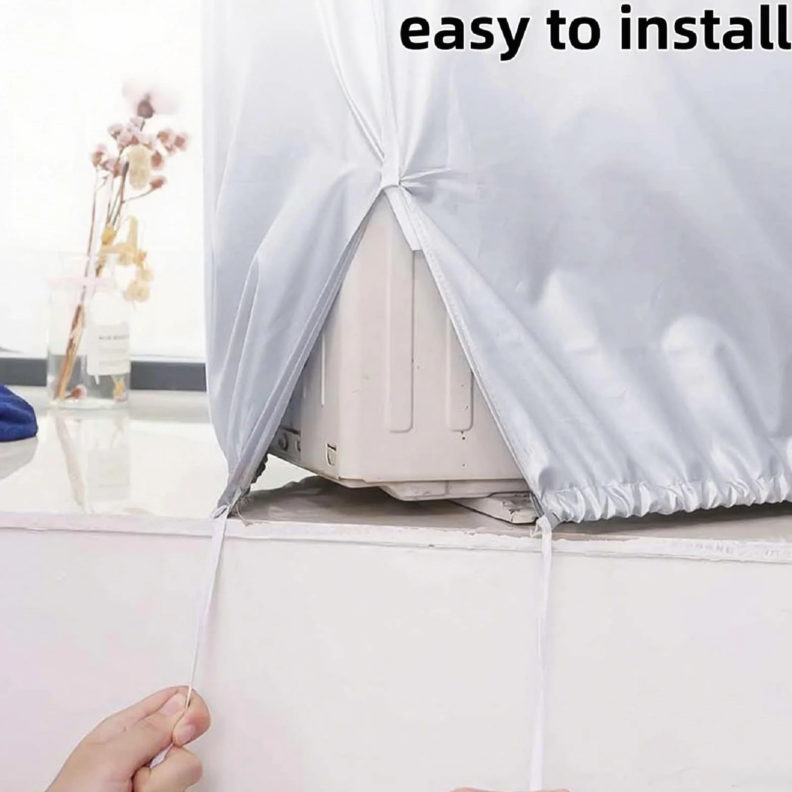 Funda Aire Acondicionado Exterior Impermeable, 86x35x60 cm | Universal Funda Protectora para Máquinas de Exterior de Aire Acondicionado, Tapar Máquina Antipolvo Nieve Protector Solar