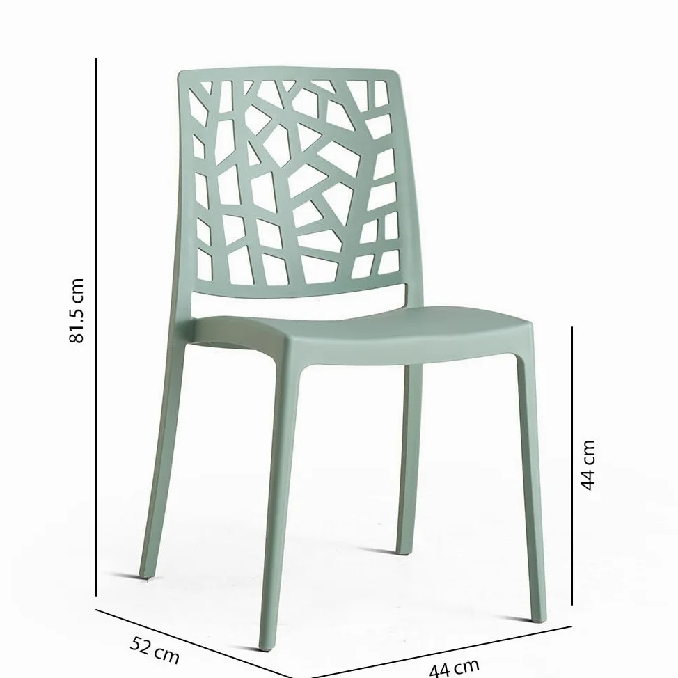 SIEDITI FUORI E DENTRO Sillas de Jardin en polypropylène Avec Fibre de verre, Sillas empilables pour extérieur ou intérieur, Design Moderne et Naturel - Trixy (4 Sillas, Verde Salvia)