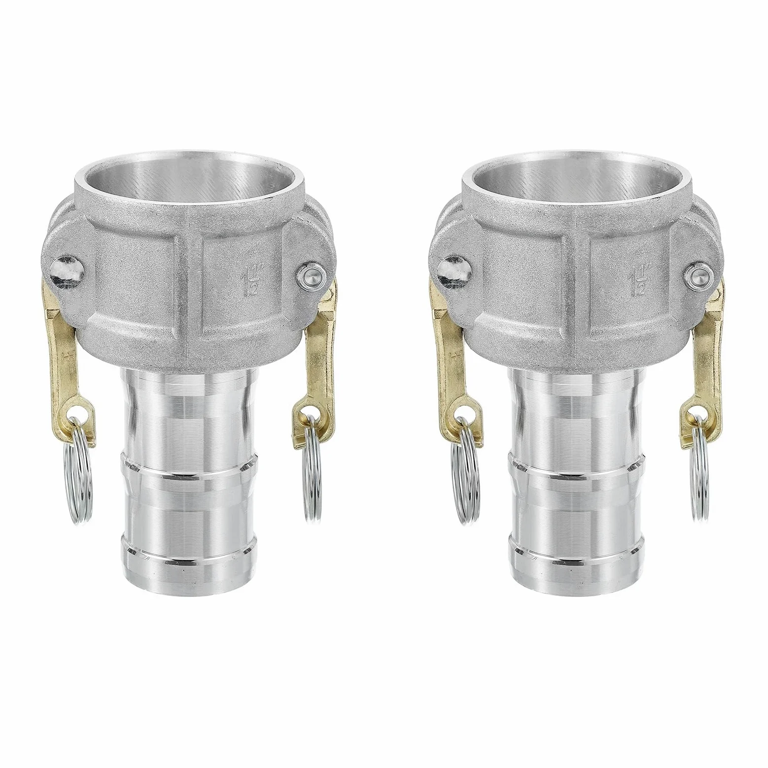 PATIKIL Paquete de 2 accesorios de bloqueo de leva de aluminio de 1.5 pulgadas, adaptador macho x rosca NPT hembra, acoplamiento de desconexión rápida, accesorio de manguera de bloqueo de leva