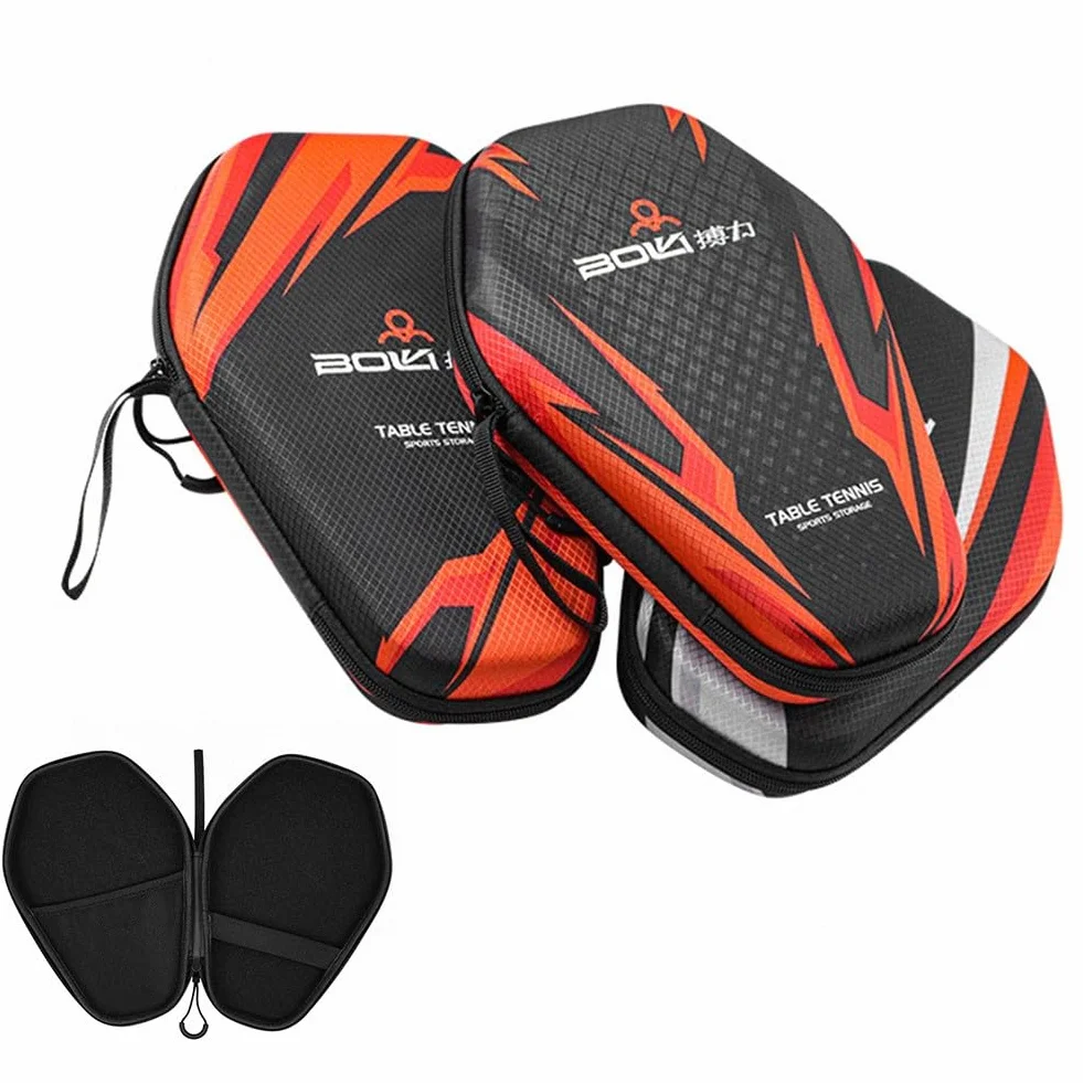 Funda rígida de EVA para raquetas de tenis de mesa, almacenamiento portátil con correa de mano