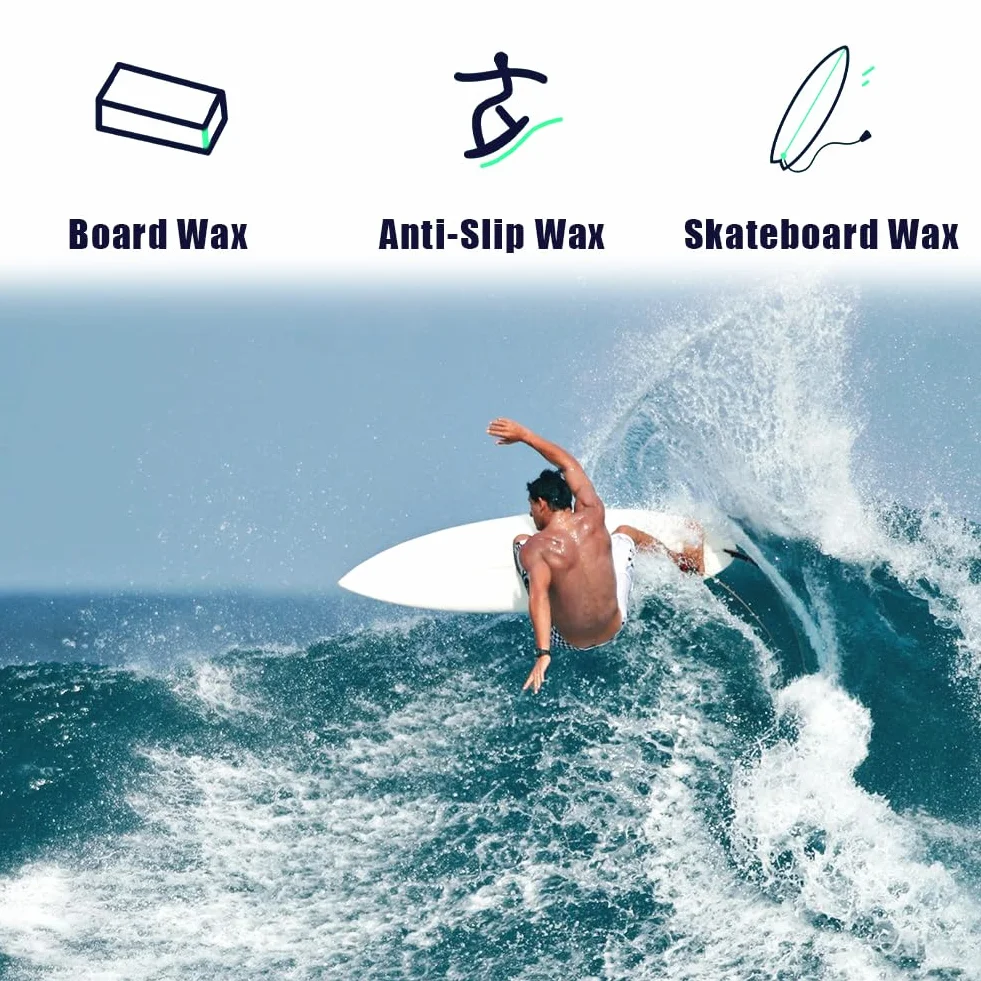 Cera de Surf Antideslizante Tiiyee para Tablas de Surf Base de Monopatín Accesorios Universales (Blanco)