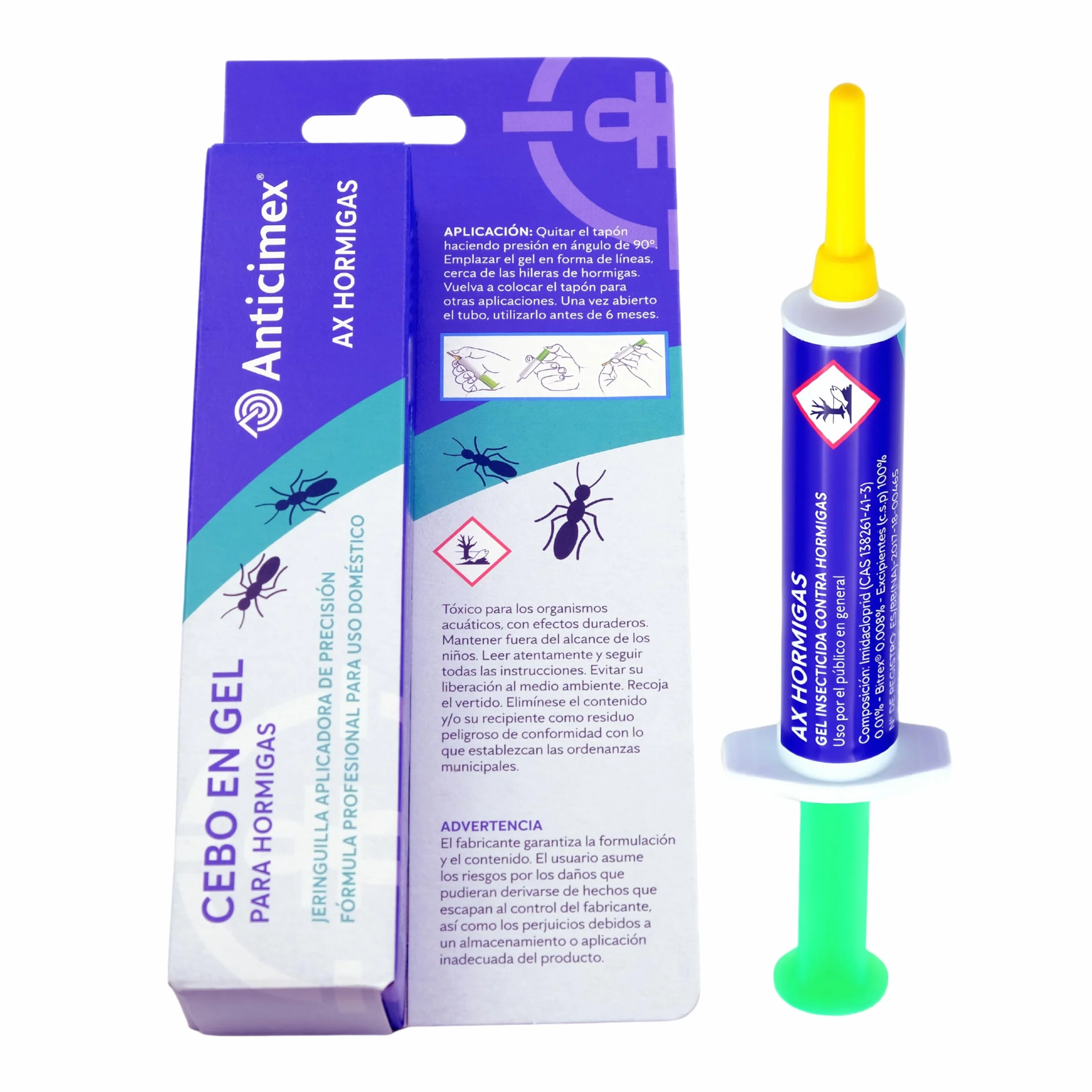 ANTICIMEX Gel Mata Hormigas 10g Trampa Hormigas Cebo Interior y Exterior | Elimina Reina y Colonia Efectivamente | Efecto Duradero | No se Seca | Jeringuilla Veneno Apto para Todo Tipo de Hormigas