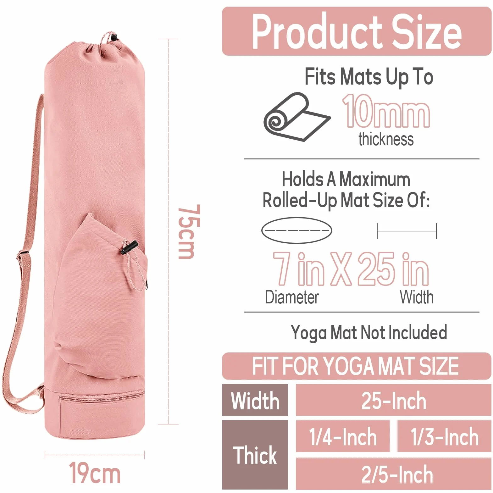 Bolsa para esterilla de yoga, soporte con almacenamiento multifunción para gimnasio, playa, viajes