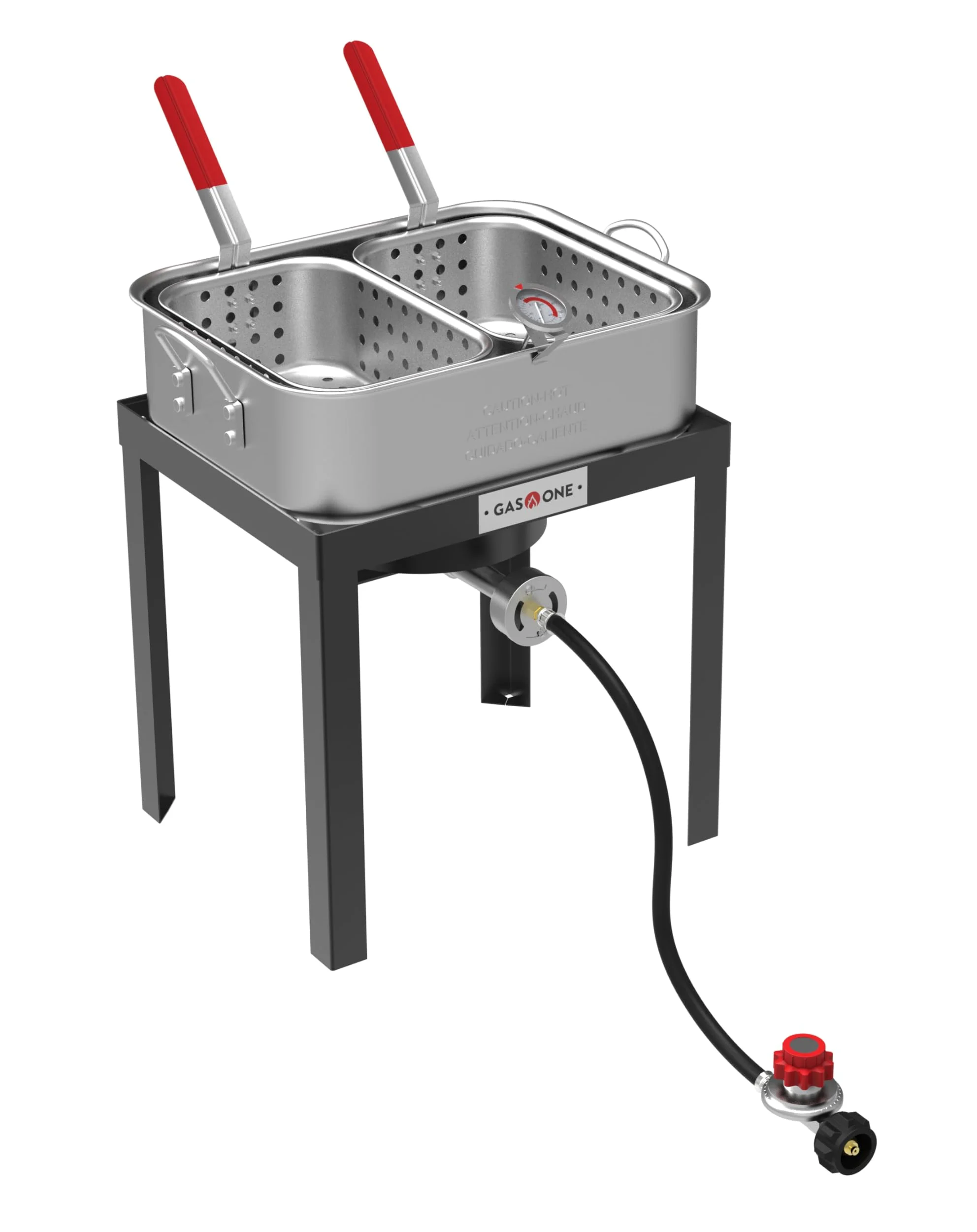 Freidora doble de gas con 2 cestas, quemadores de propano para cocinar al aire libre, olla de aluminio resistente de 18 cuartos de galón con quemador de hierro fundido, freidora de propano con