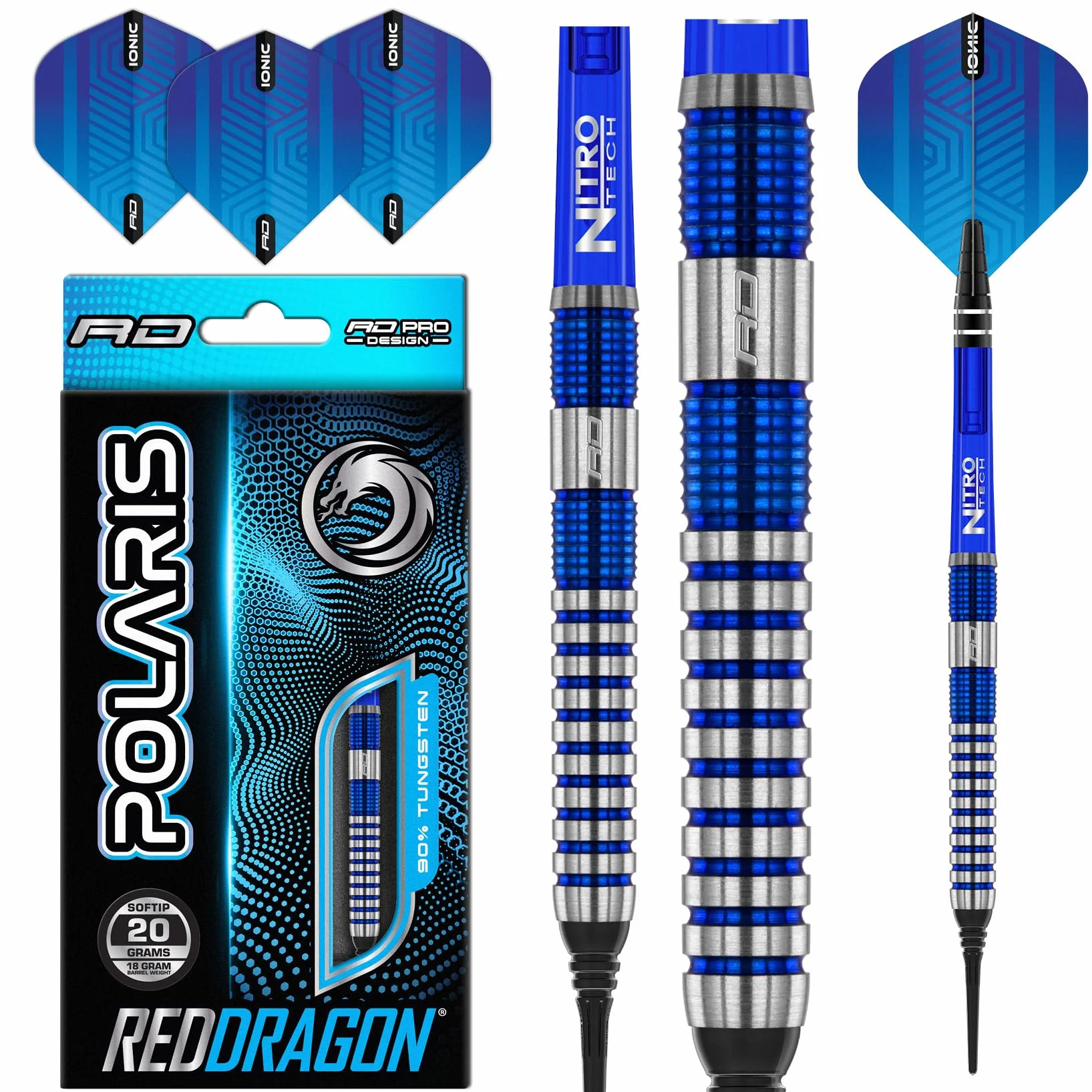 RED DRAGON Juego de Dardos Profesionales de tungsteno Polaris vuelos y Ejes