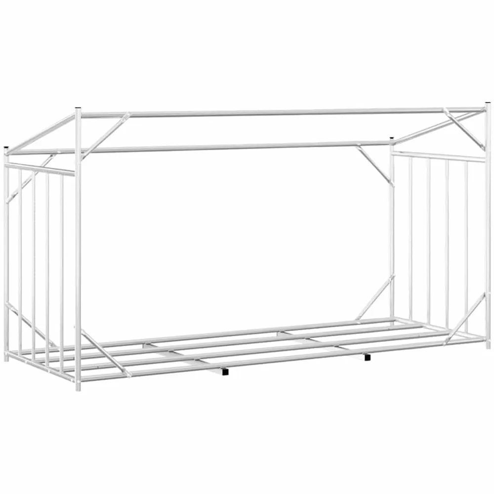 Estantería para leña de acero galvanizado con protección contra la lluvia, 200,5 x 80,5 x 110,5 cm, para guardar leña y leña exterior, con cubierta impermeable
