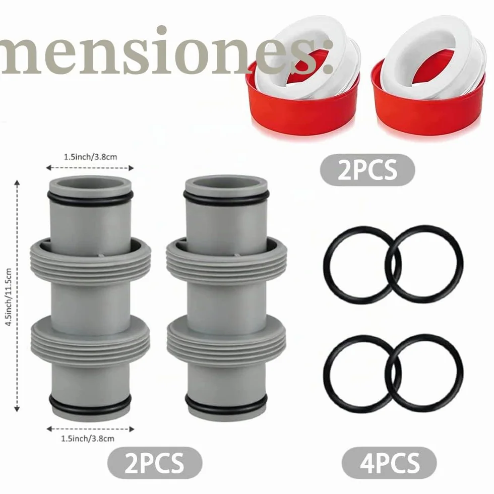 Adaptador Manguera Piscina 38mm, Conector Recto para Piscina Intex Bestway