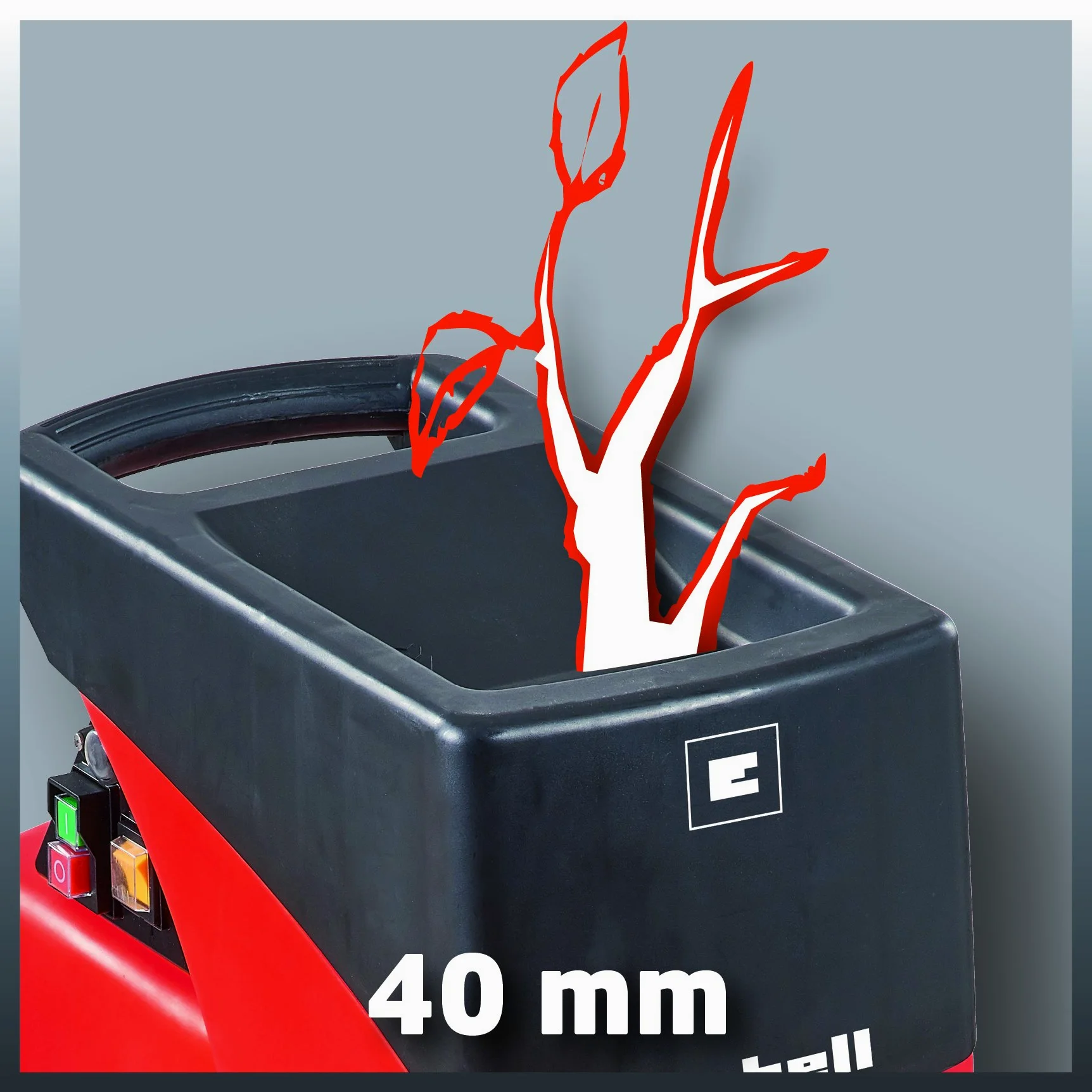 Einhell Biotrituradora eléctrica silenciosa, potencia de 2000 W, 230 V, 93 dB, Color Rojo y Negro