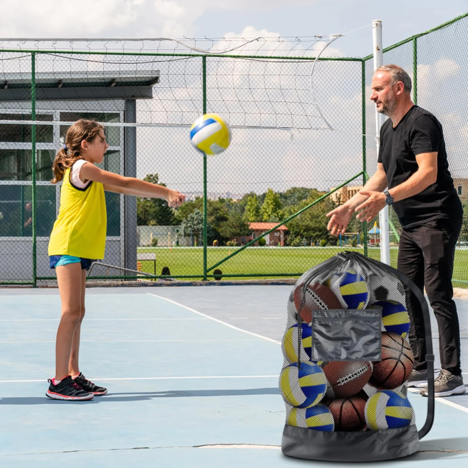 Bolsa Grande para Balones Impermeable con Cordón para Entrenamiento de Fútbol