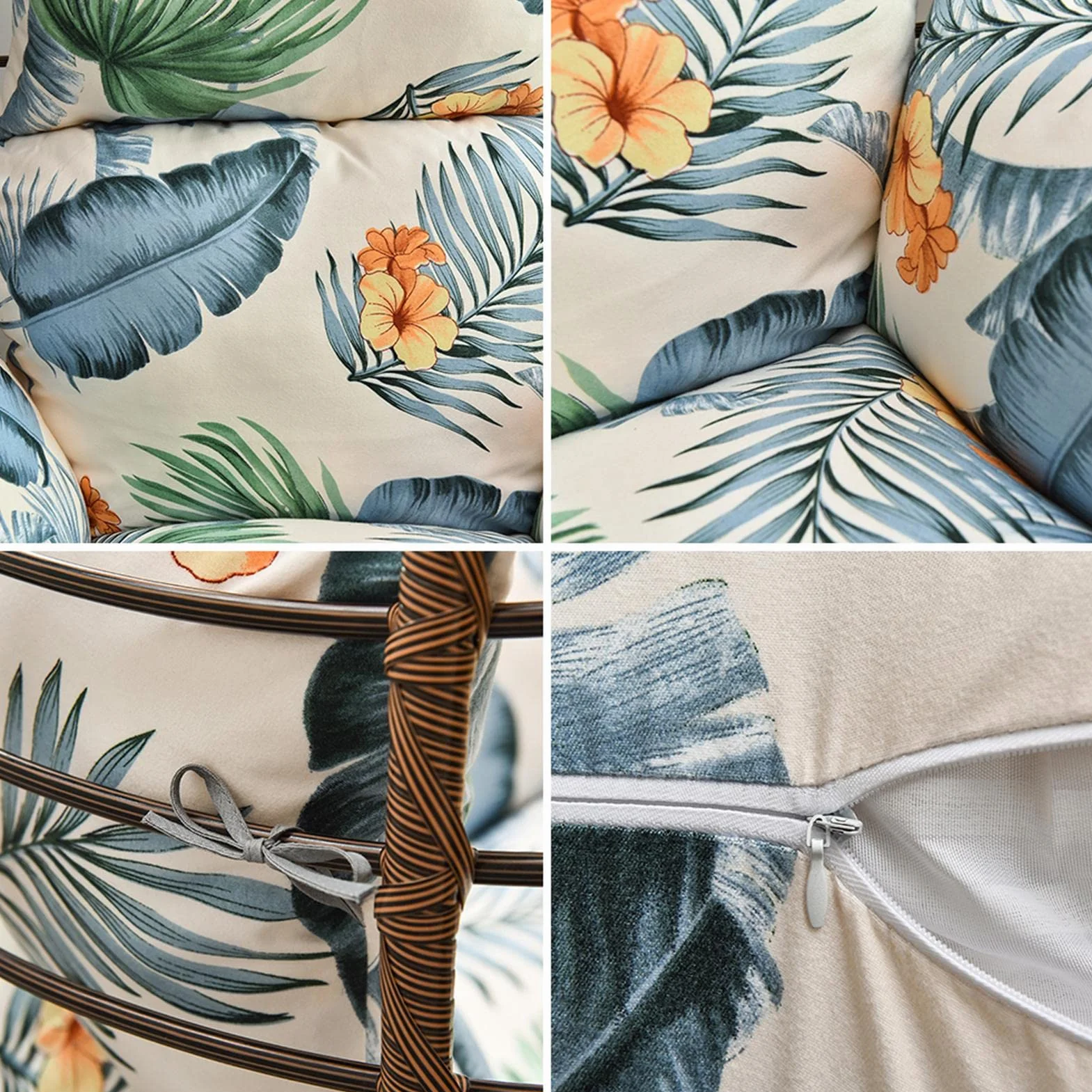 Cojín para silla colgante, cojín para silla colgante, cojín para silla doméstica, para interior y exterior, cojín de columpio para el tiempo libre, cojín lavable para el patio, para colgar en el huevo