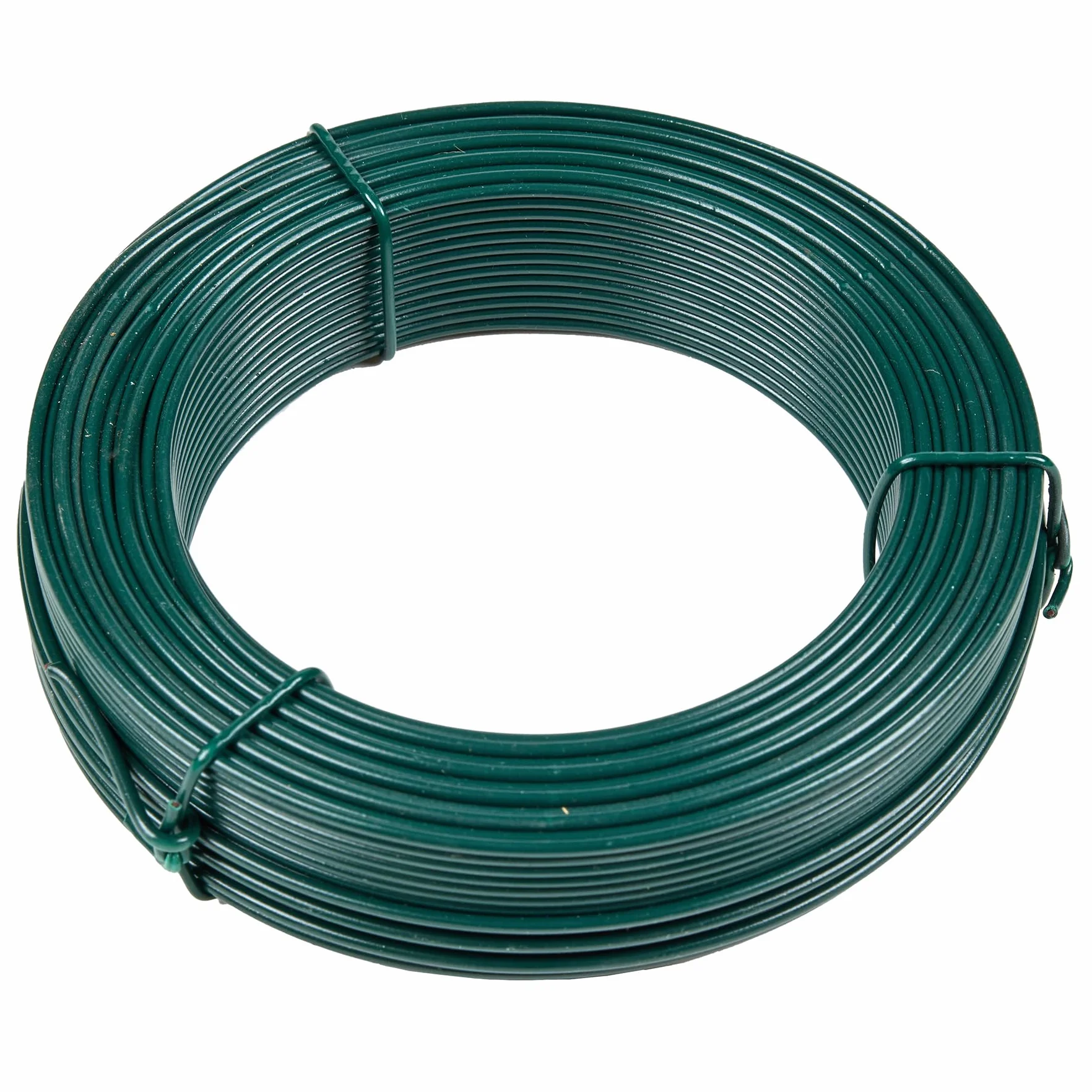 Alambre de hierro plastificado verde Ø2,2 mm Rollo 50 m Alambre metal recubierto PVC para ligadura jardín, alambre de tensión valla, DIY