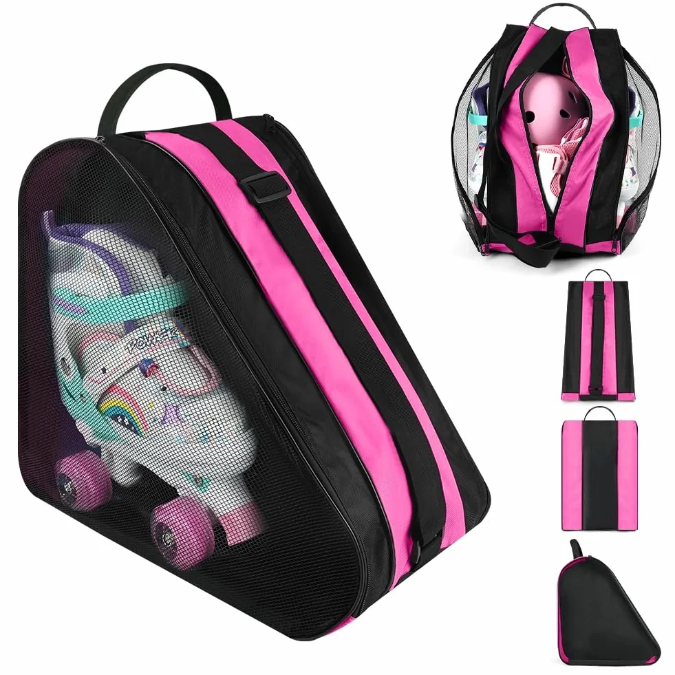 Bolsa para Patines flintronic, Mochila Patines en Linea 4 Ruedas con Correa Ajustable, 3 Compartimentos