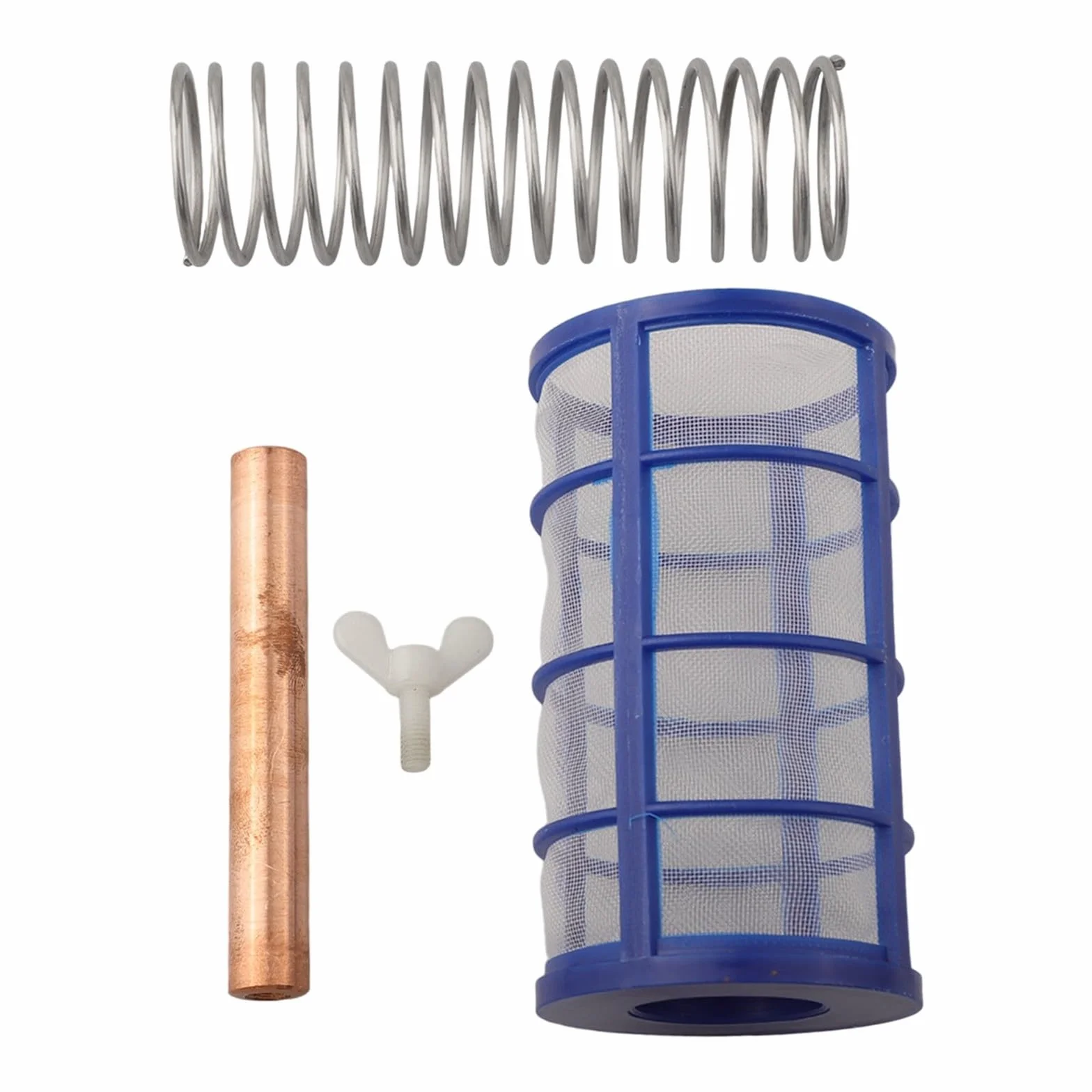 Paquete de 4 varillas de ánodo de cobre premium, 105 x 18 mm, ionizador solar de repuesto con perilla de filtro de resorte, accesorio purificador de agua para piscina y spa