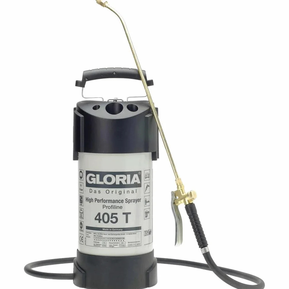 GLORIA Pulverizador de Alto Rendimiento 405 T Profiline | Chapa de Acero | Depósito de acero con revestimiento interior | Presión 6 bar | Juntas FKM para aceites | Para construcción e industria