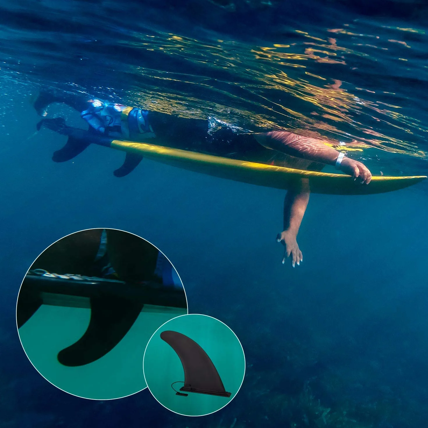 Universal Aleta de Tabla de Surf, Nylon Seguro Reforzado Quillas Surf, Accesorios Surf para Longboard, Paddle Board Inflable