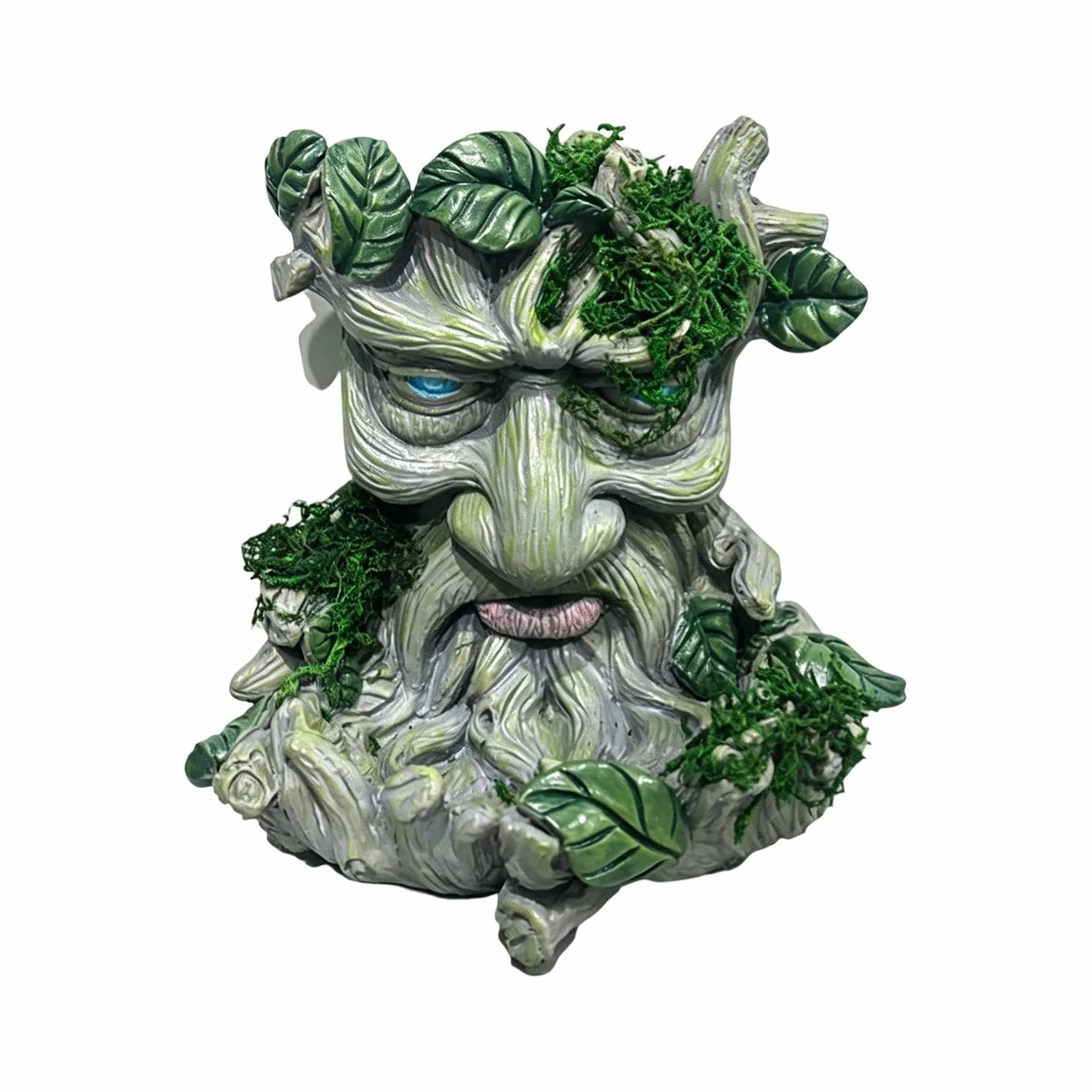 para pájaros con Cara de árbol – Escultura de máscara de guardián del Bosque de Resina 3D de 5,12 Pulgadas, Acento artístico de jardín Resistente a la Intemperie, Unidad de decoración colgant