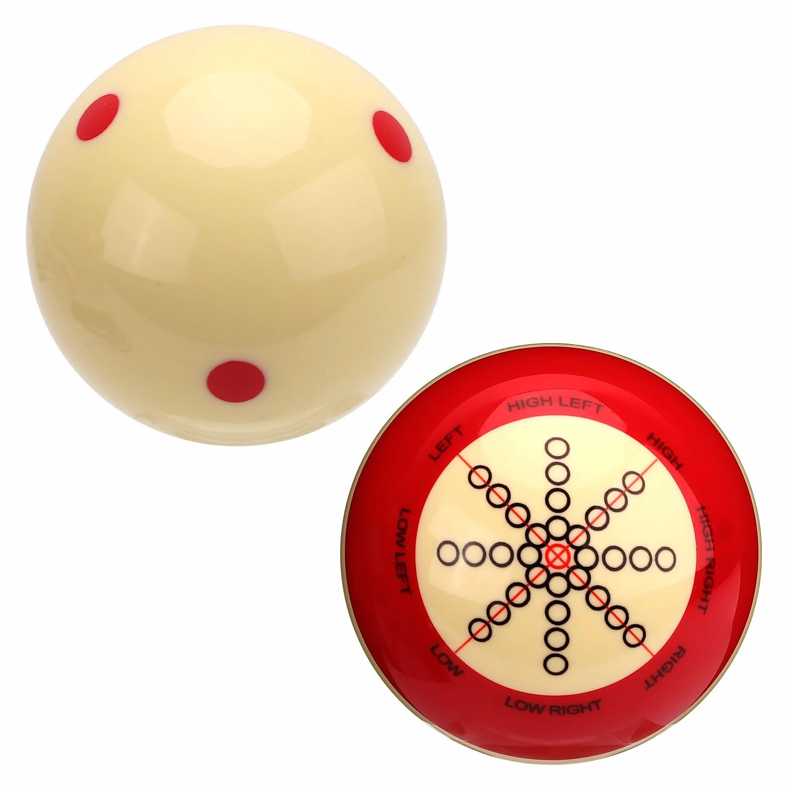 Bolas de Entrenamiento de Billar 2uds Punto Rojo para Juegos Deportes