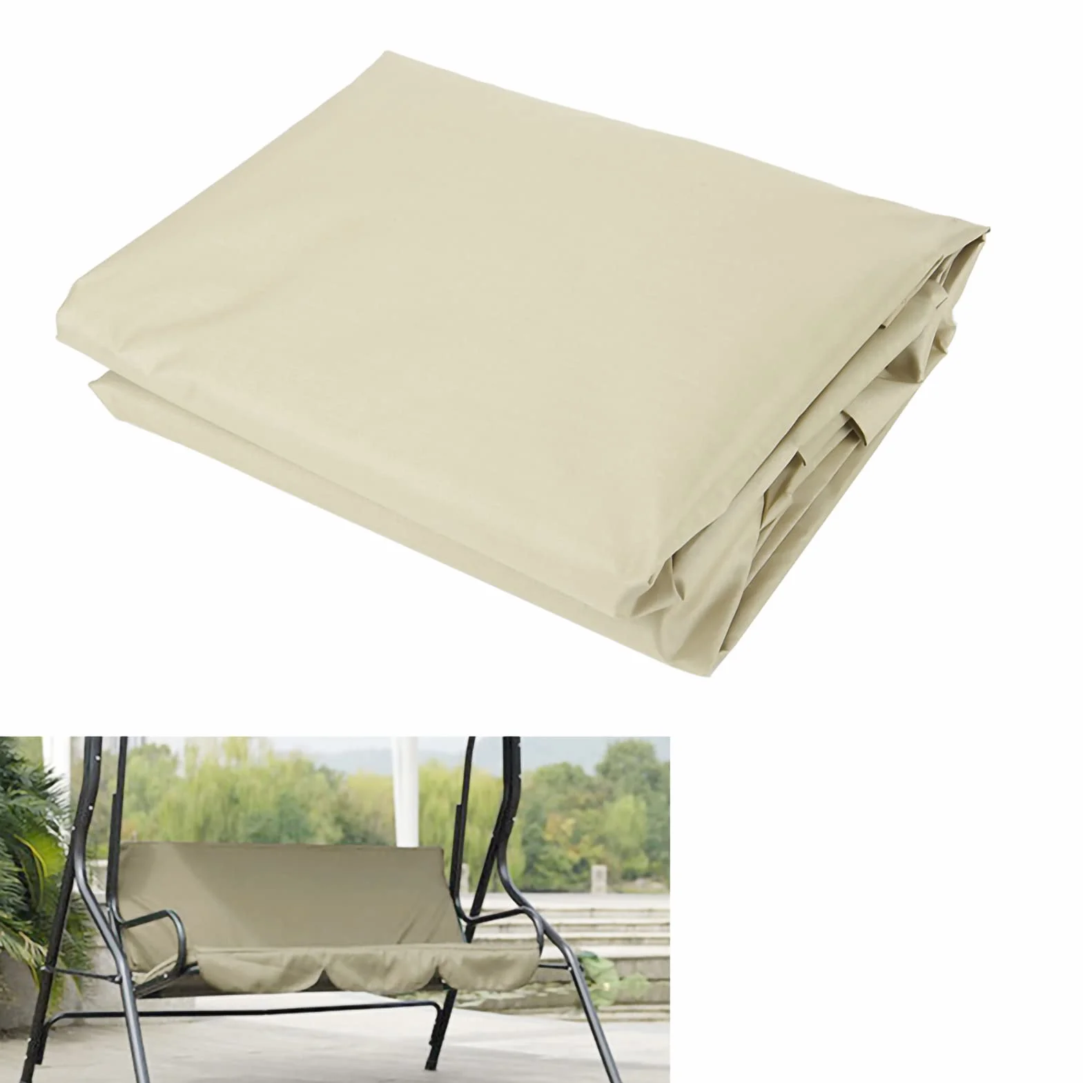 Cojín Columpio, 3 Asientos Silla Columpio Hamaca Asiento Cojín Cojín Cojín De Protección Columpio para Exteriores, Interiores, Patio, Jardín, Hogar, Terraza, 150 X 50 X 10 Cm(Beige)