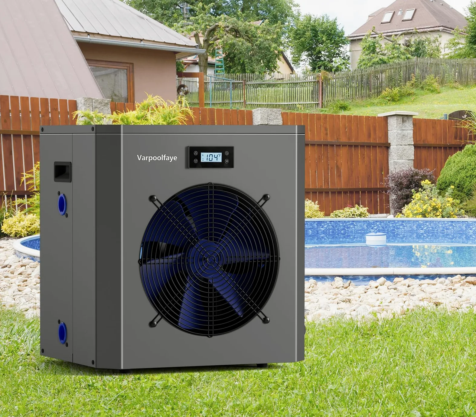 Bomba de calor eléctrica para piscina de 5 kW, para calefacción de piscina, bomba de calor hasta 20.000 l, 20 m³, control wifi, 220 V, 240 V, 50 Hz