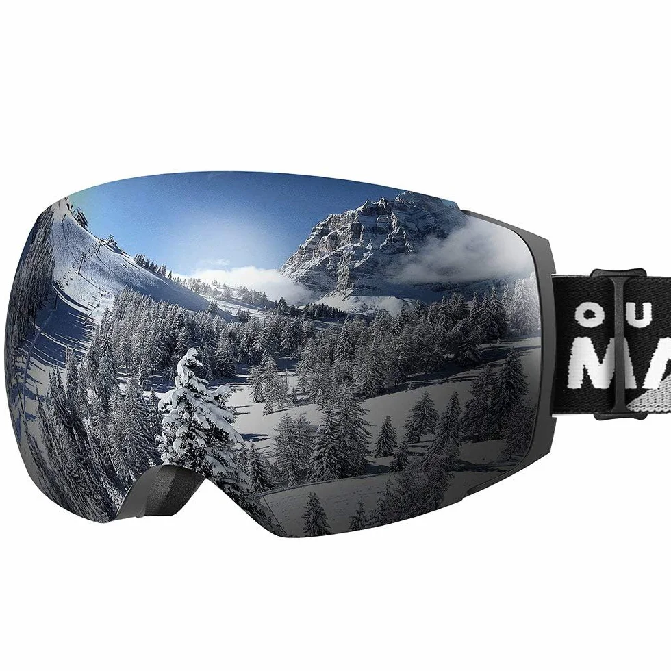 OutdoorMaster Gafas de Esquí PRO Lente Intercambiable Sin Marco Protección UV400 Ski Snowboard Mujer Hombre