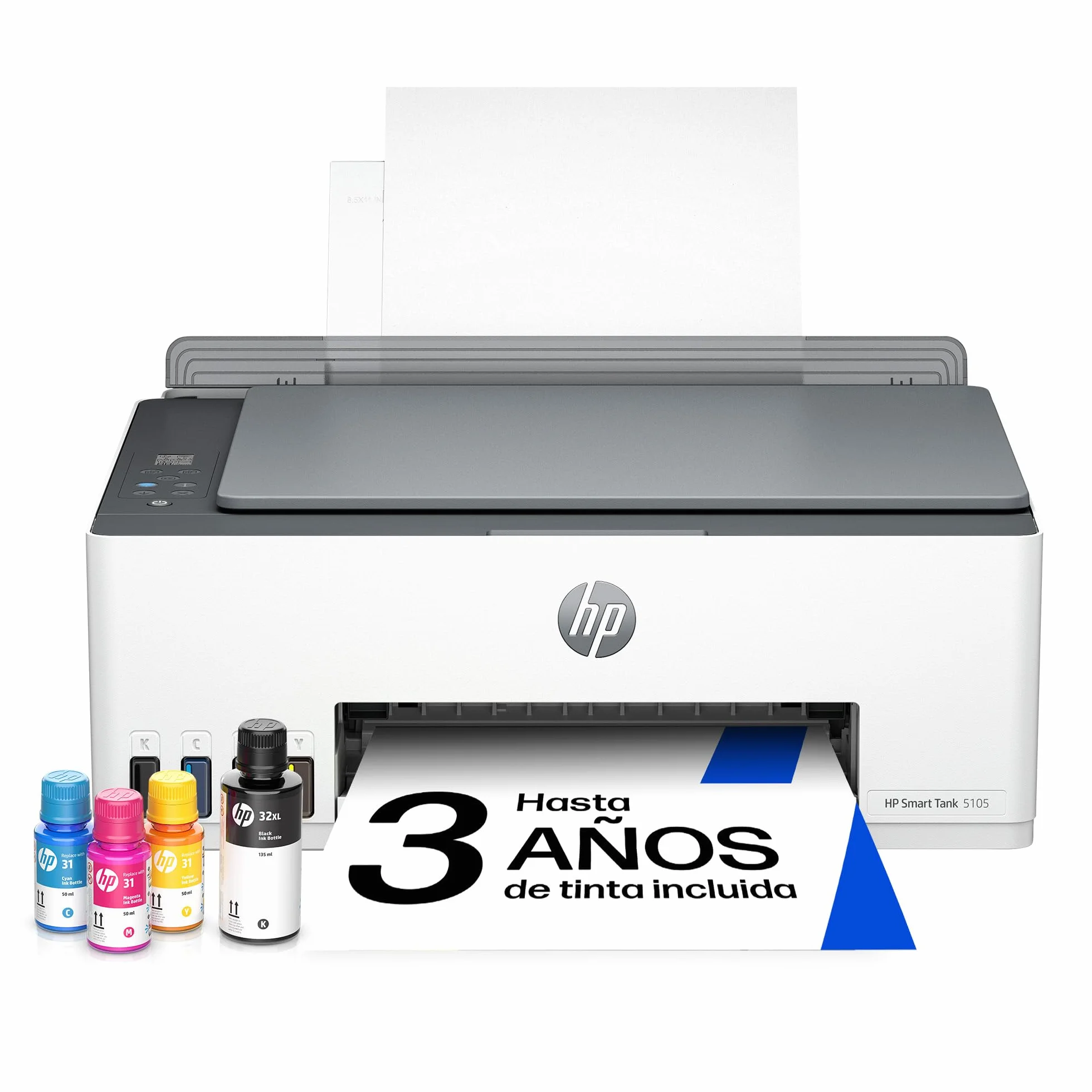 HP Smart Tank 5105 Impresora multifunción 3 en 1 Wi-Fi impresión móvil Tinta incluida gran alcance