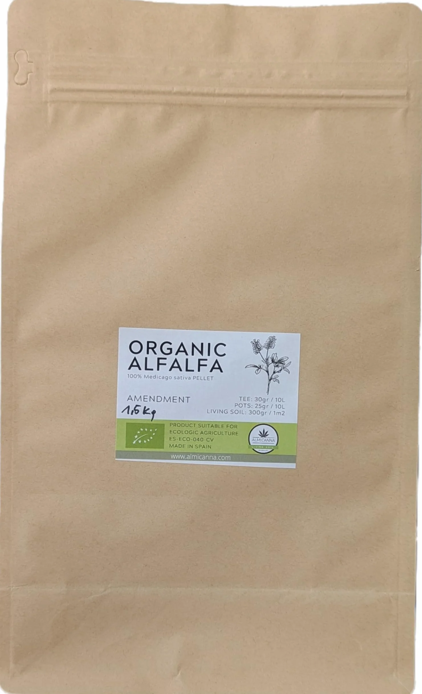 BIO Alfalfa Pellet – Acondicionador del suelo Apto para agricultura ecológica (1,5KG)