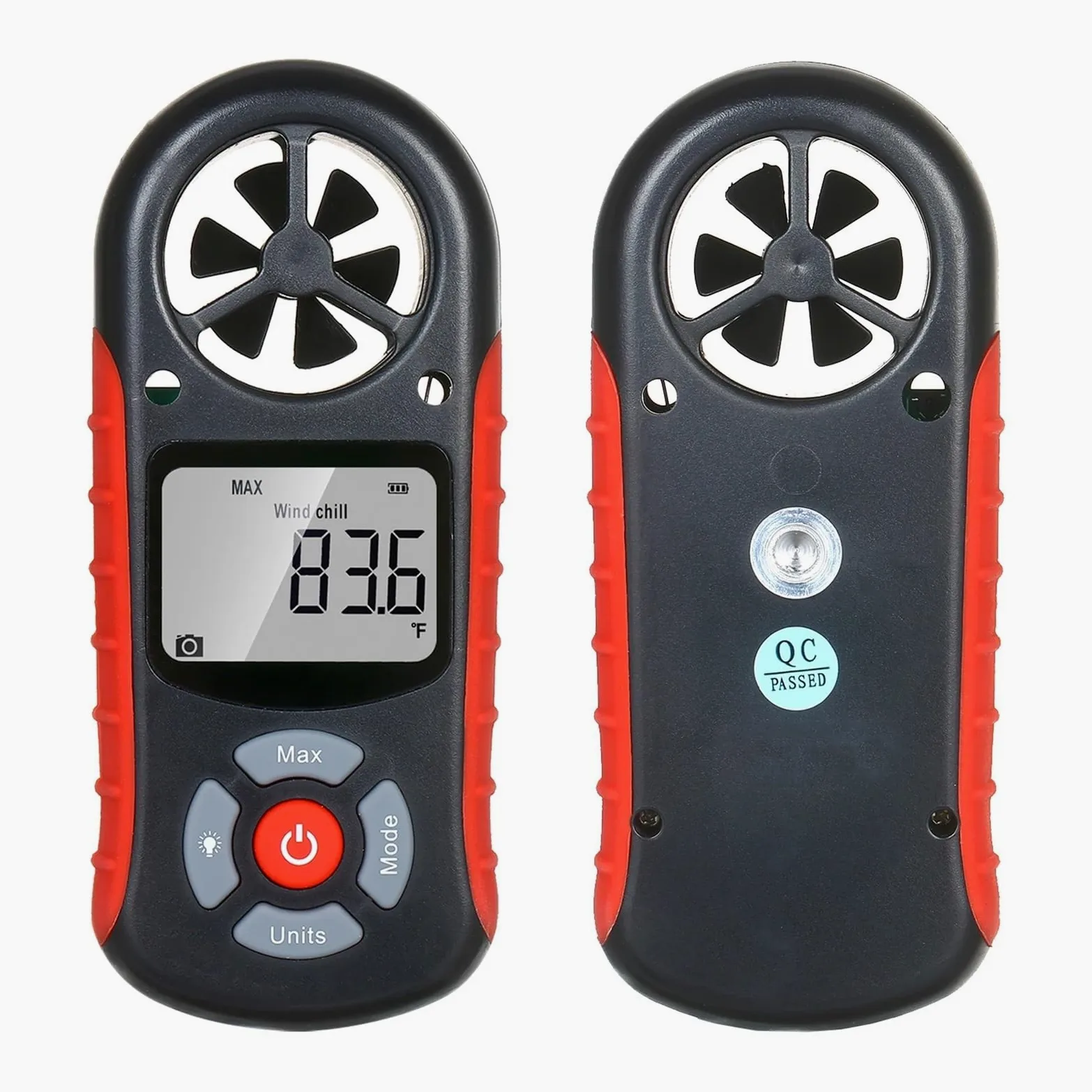 Anemómetro digital, Anemómetro Digital 8 En 1, Medidor De Velocidad Del Viento Mano Para Medir La Temperatura Y El Frío Con Pantalla LCD Retroiluminada