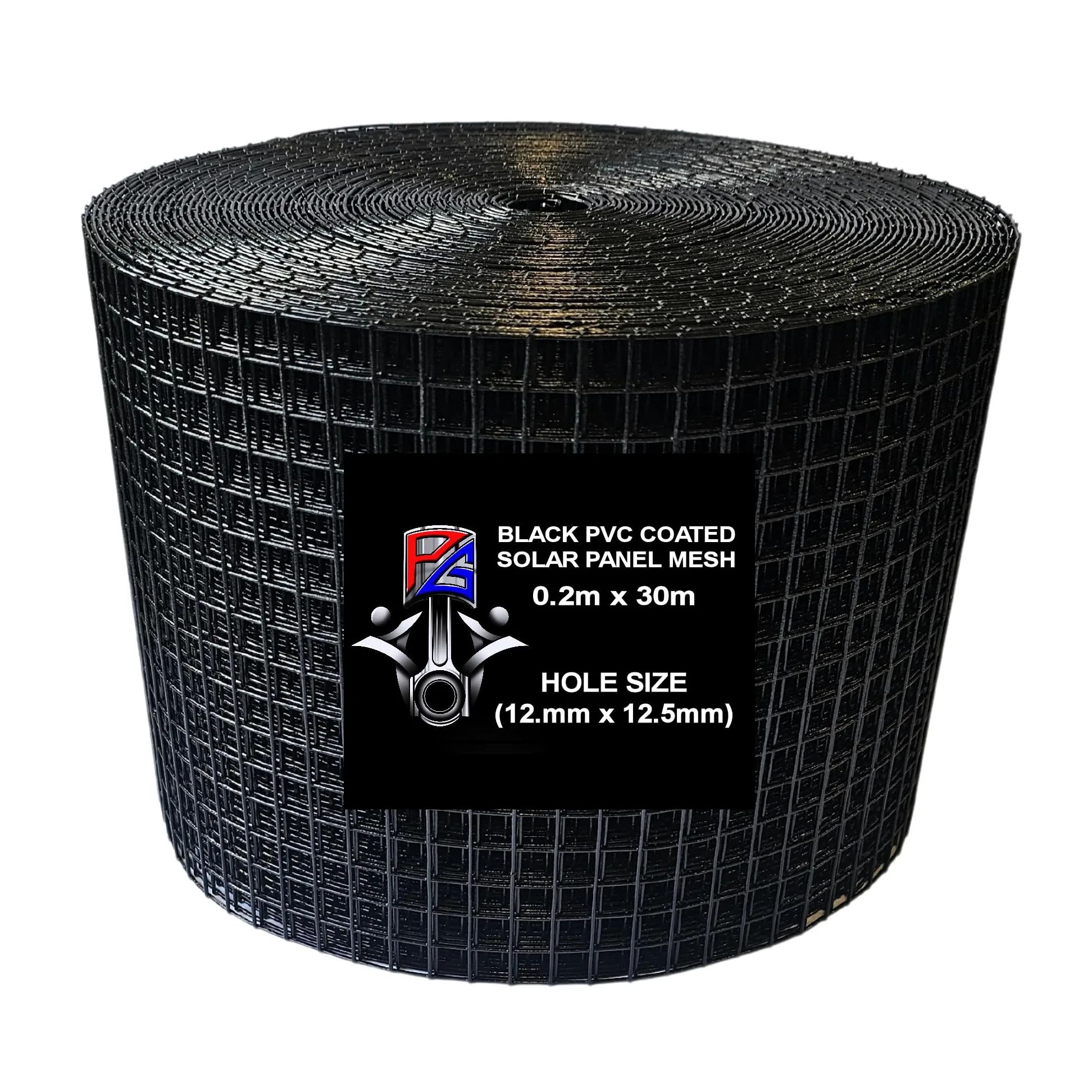 PG Kit de malla para panel solar a prueba de pájaros y 60 clips de fijación para control y prevención de anidación de palomas (PVC negro, rollo de 30 m)