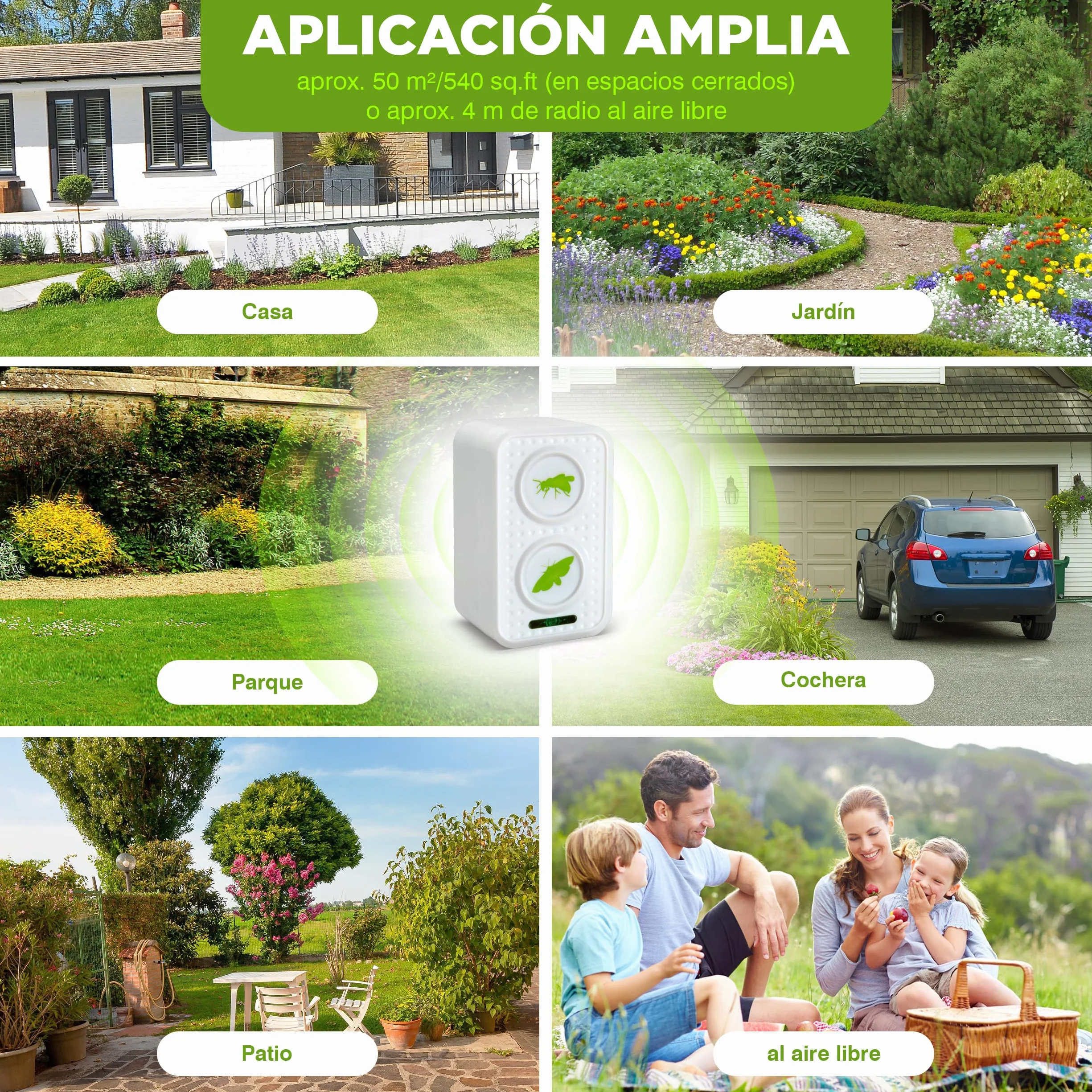 ISOTRONIC Repelente para Avispas y polillas: protección Natural contra Avispas con ultrasonido y frecuencia alterna; Repelente de polillas con un Alcance Efectivo de 50 m² (1 Unidad).