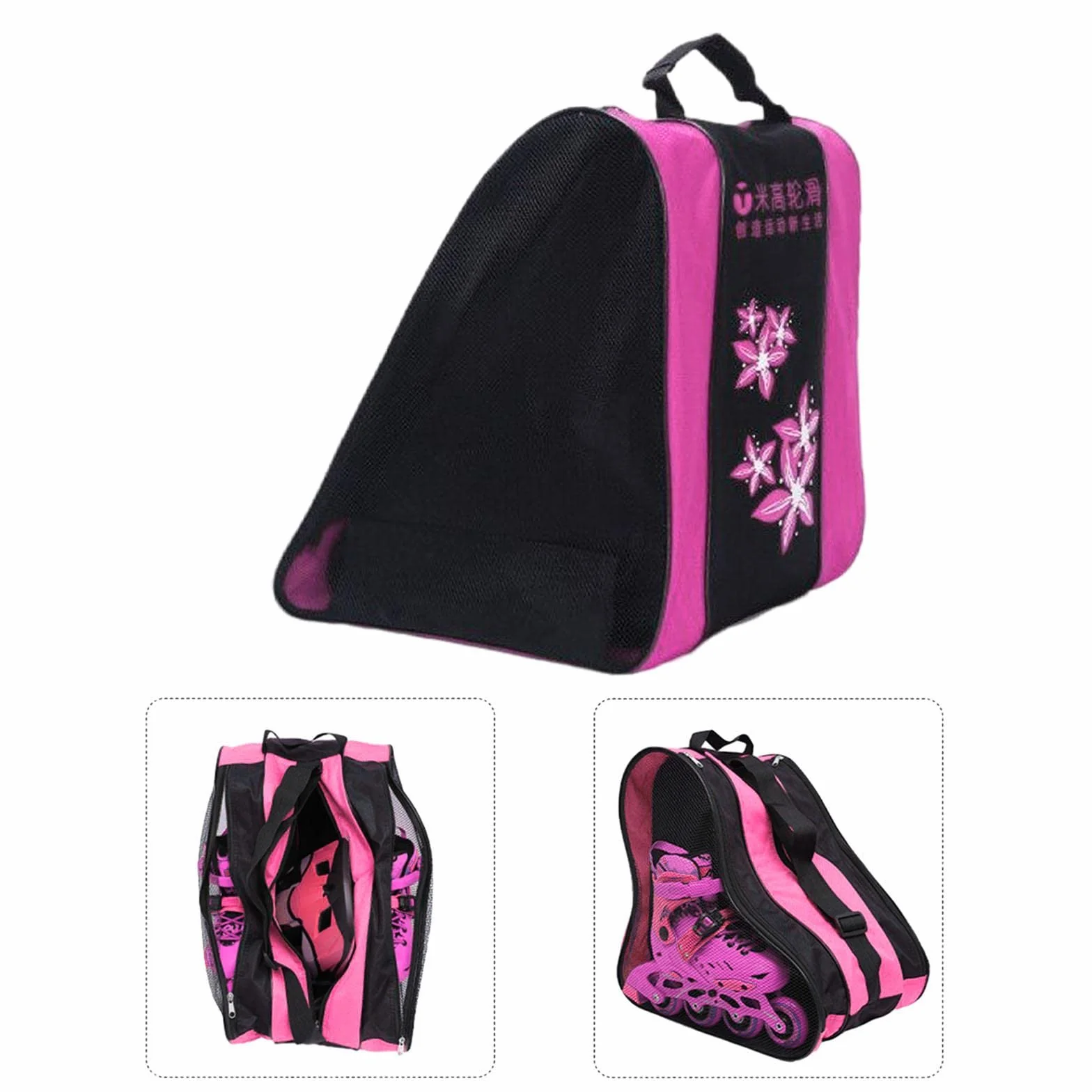 Bolsa para patines de ruedas rosa portátil