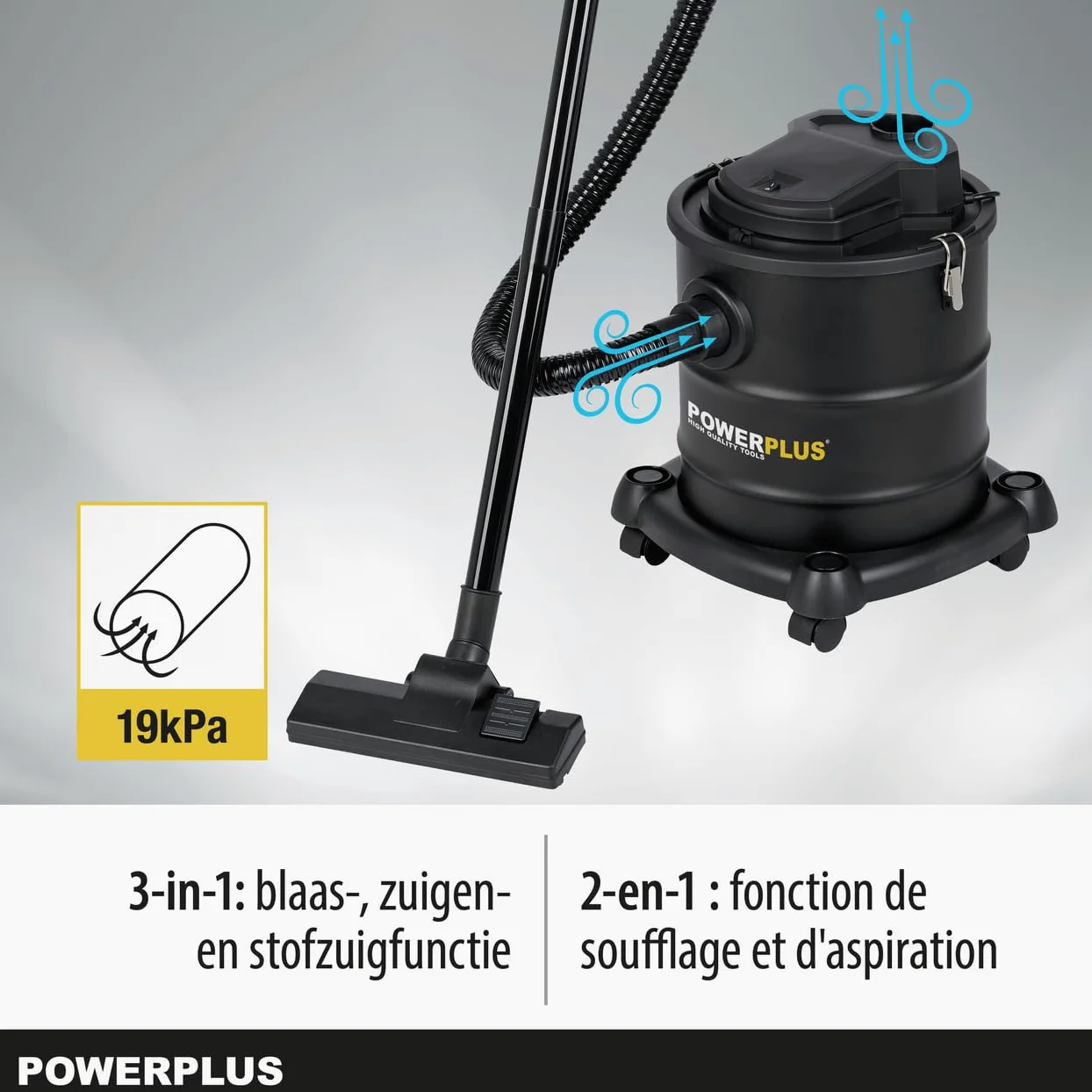 Powerplus Aspirador de cenizas POWX308-1200 W Con 19 kPa de potencia de succión